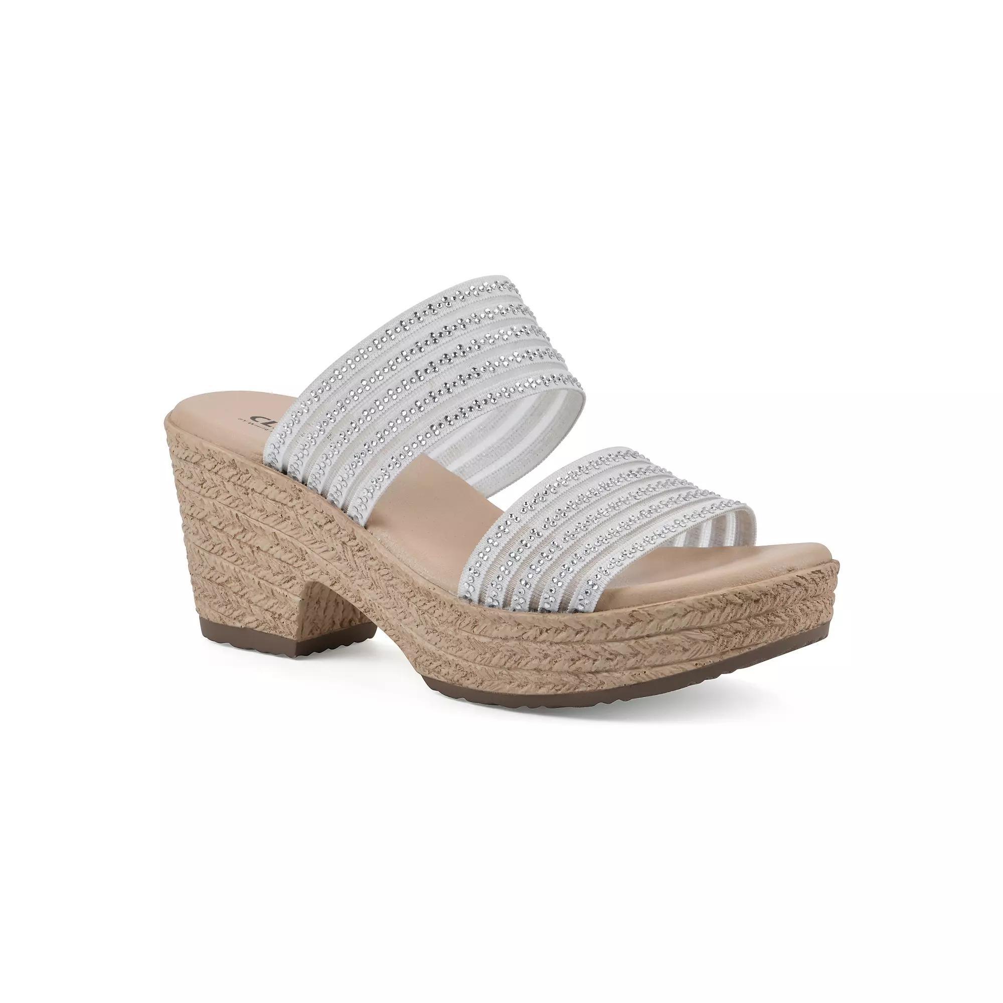 Cliffs by White Mountain Bia Womens Double Strap Wedge Sandals Product Image