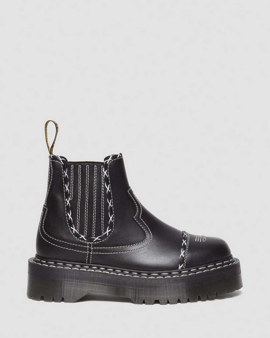 2976 Gothic Americana Leather Platform Chelsea Boots Product Image