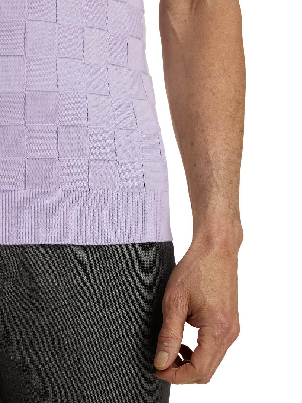 Cotton Three Button Camp Collar Sweater - Lavender Product Image