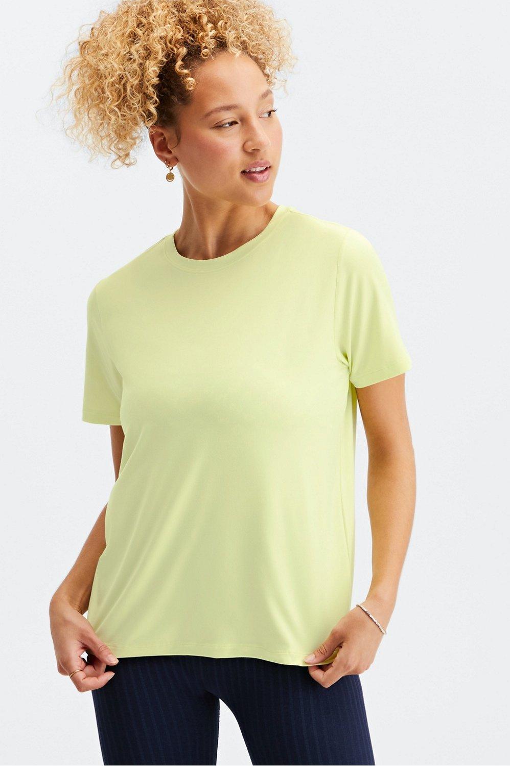 Fabletics Blake Short-Sleeve Tee Womens yellow plus Size 4X Product Image