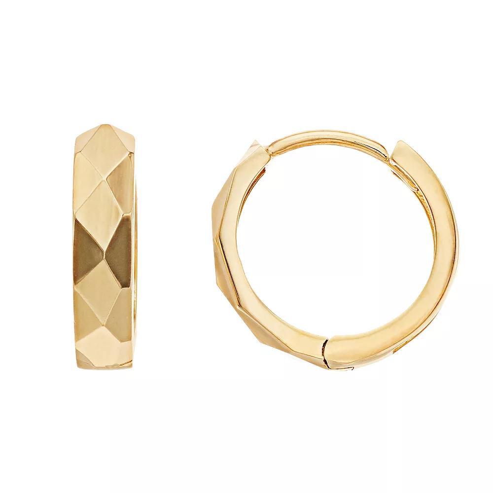 Womens 14K Gold Huggie Hoop Earrings Product Image