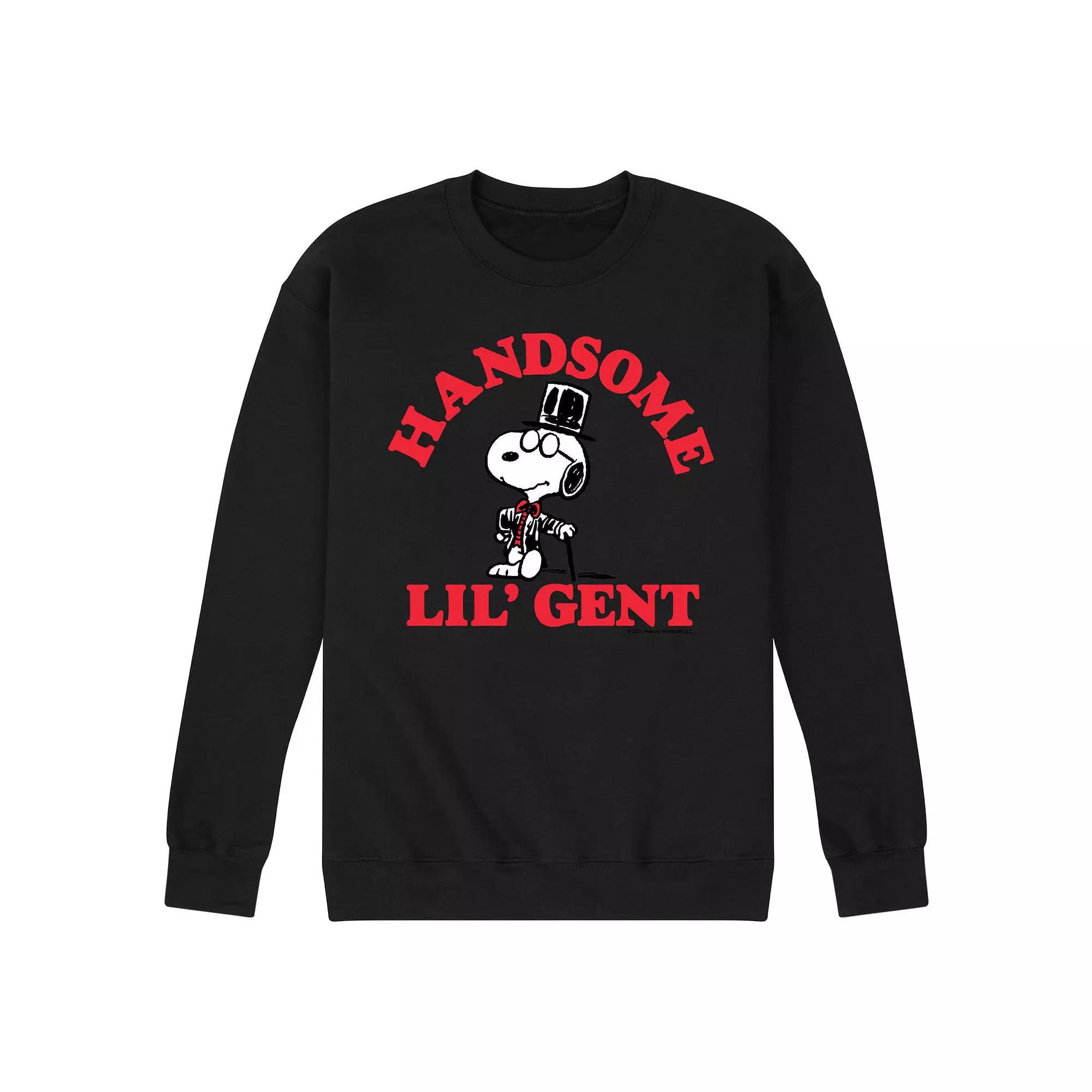 Mens Peanuts Handsome Lil Gent Fleece Sweatshirt Grey Gray Product Image