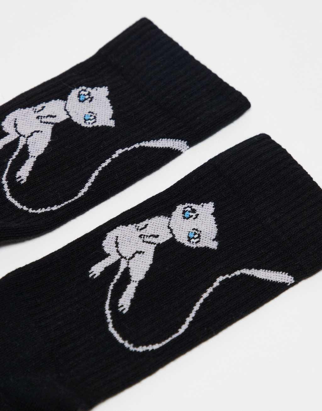 ASOS DESIGN 2 pack Pokémon Mew socks in black Product Image