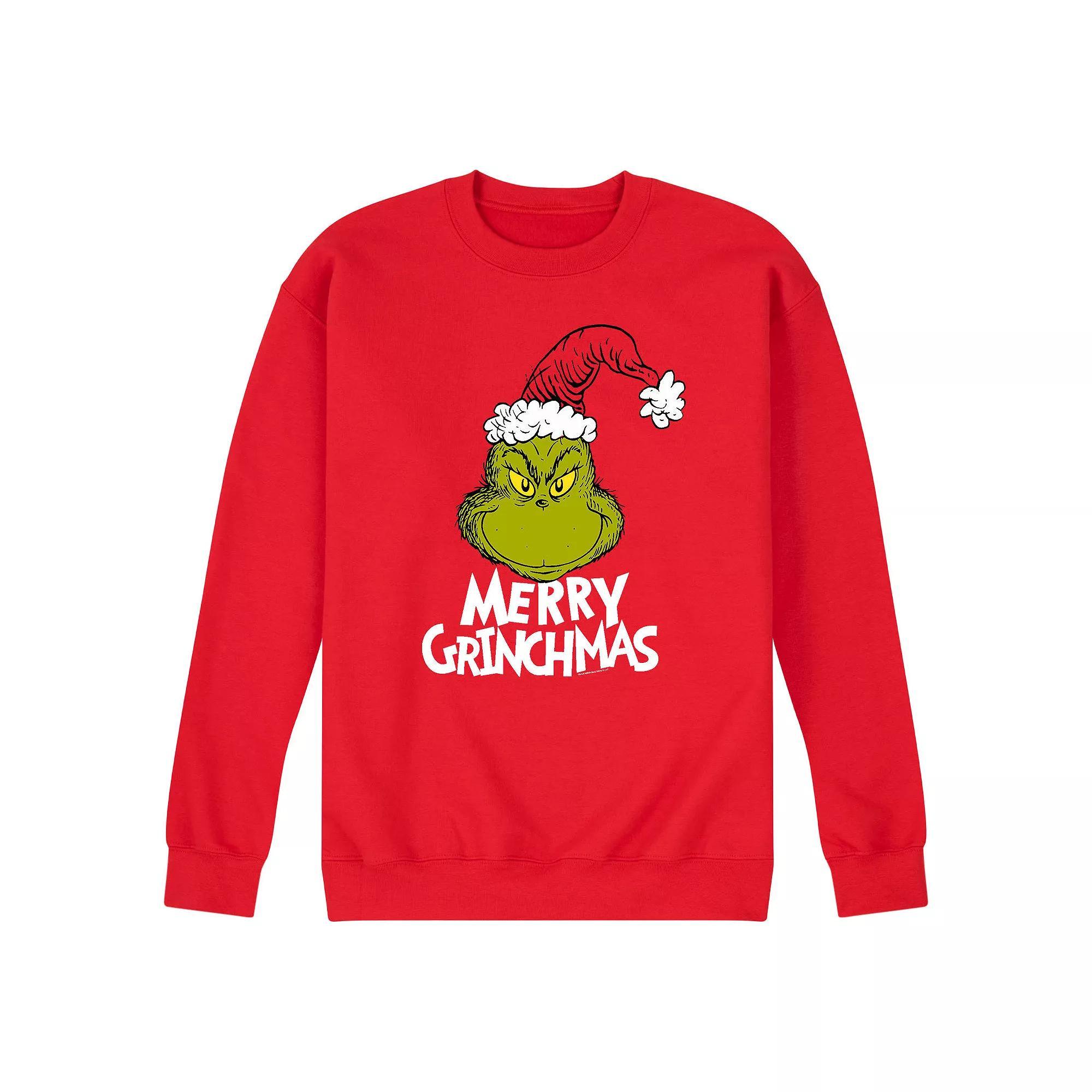 Men's Dr. Suess The Grinch Grinchmas Sweatshirt, Size: Medium, Red Product Image