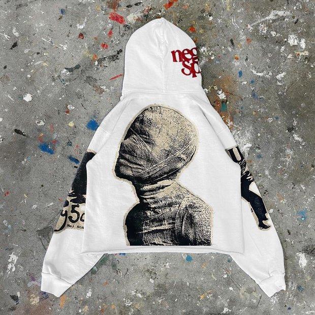 Sopula Punk Mummy Vintage Graphic Oversized Hoodie Product Image