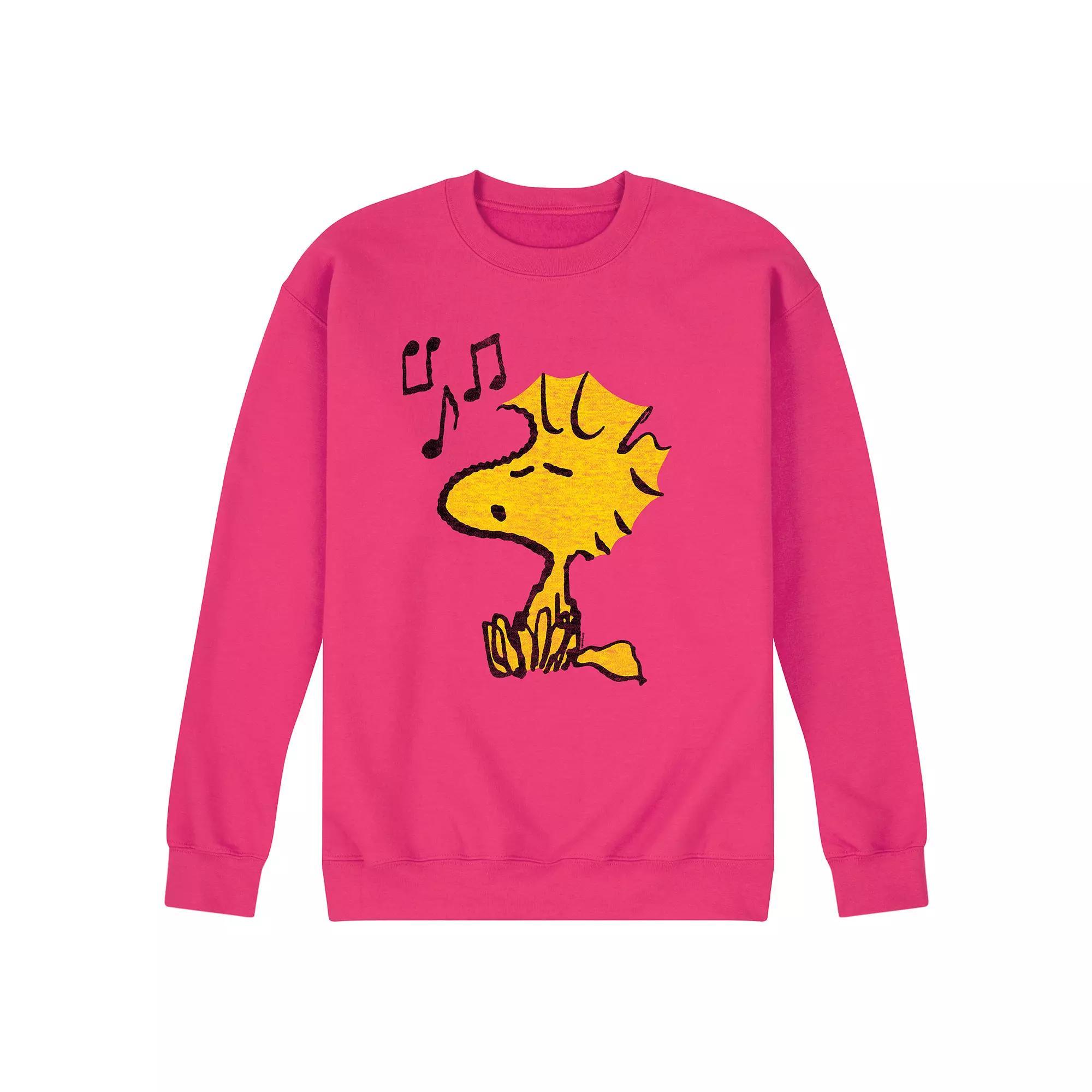Mens Peanuts Woodstock Singing Long Sleeve Pink Product Image