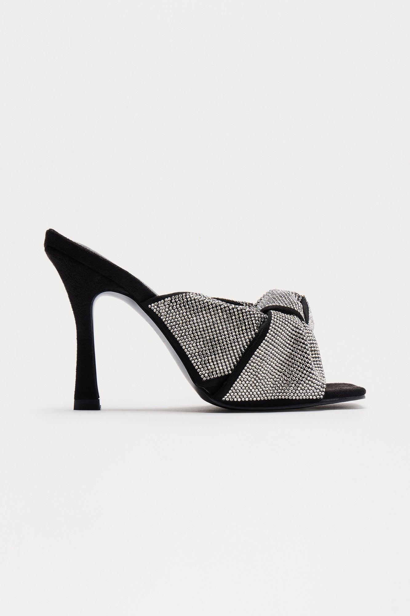 Bellini Rhinestone Knot Mules - Nude Product Image