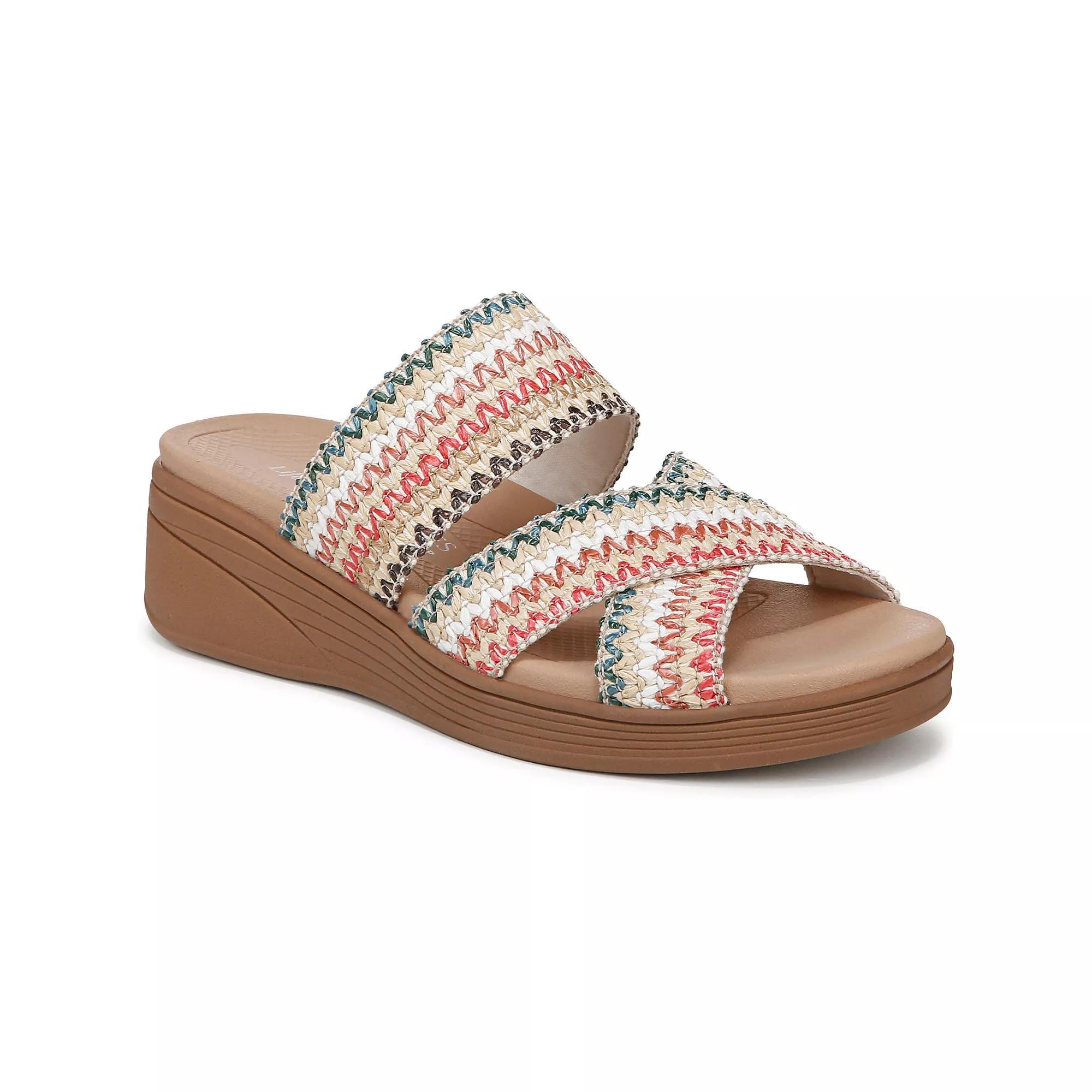 LifeStride Fiona Women's Strappy Wedge Sandals, Size: 6.5, Natural Raffia Product Image