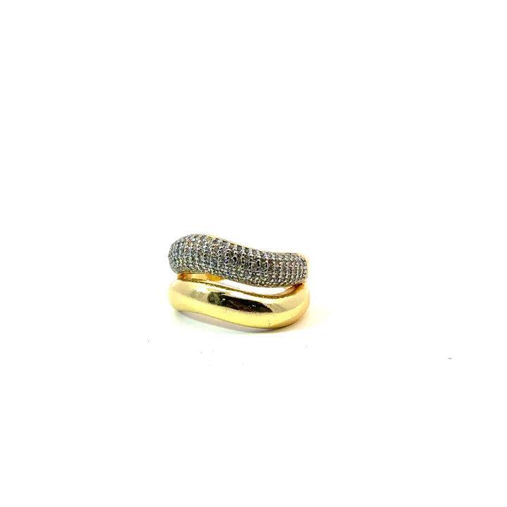 Two Wave Ring | Gold Brass Product Image