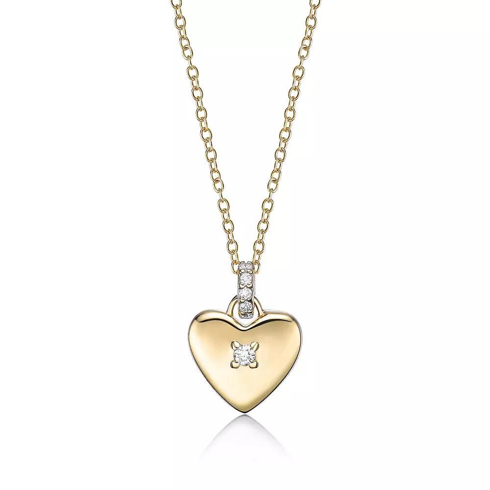 Gemminded 18k Gold Over Silver 1/3 Carat T.W. Lab-Grown Diamond Pendant Necklace, Women's, Size: 18", Gold Tone Product Image