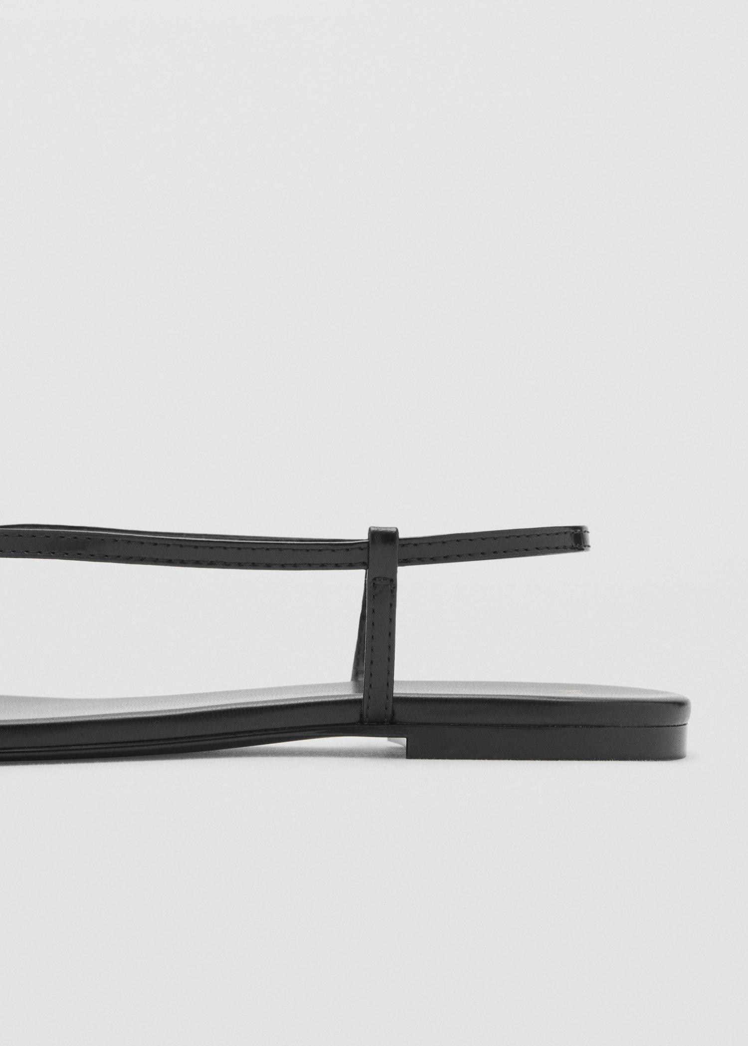Leather sandals with strap and contrasting toe - Women | MANGO USA Product Image