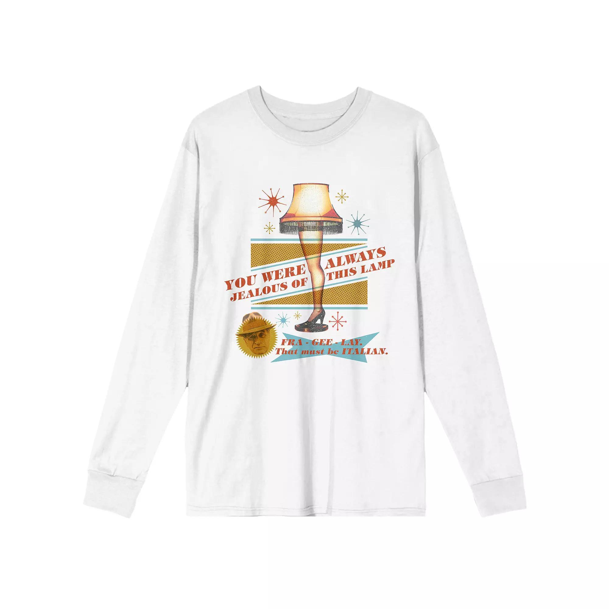 Men's A Christmas Story Leg Lamp Long Sleeve Tee, Size: XL, White Product Image