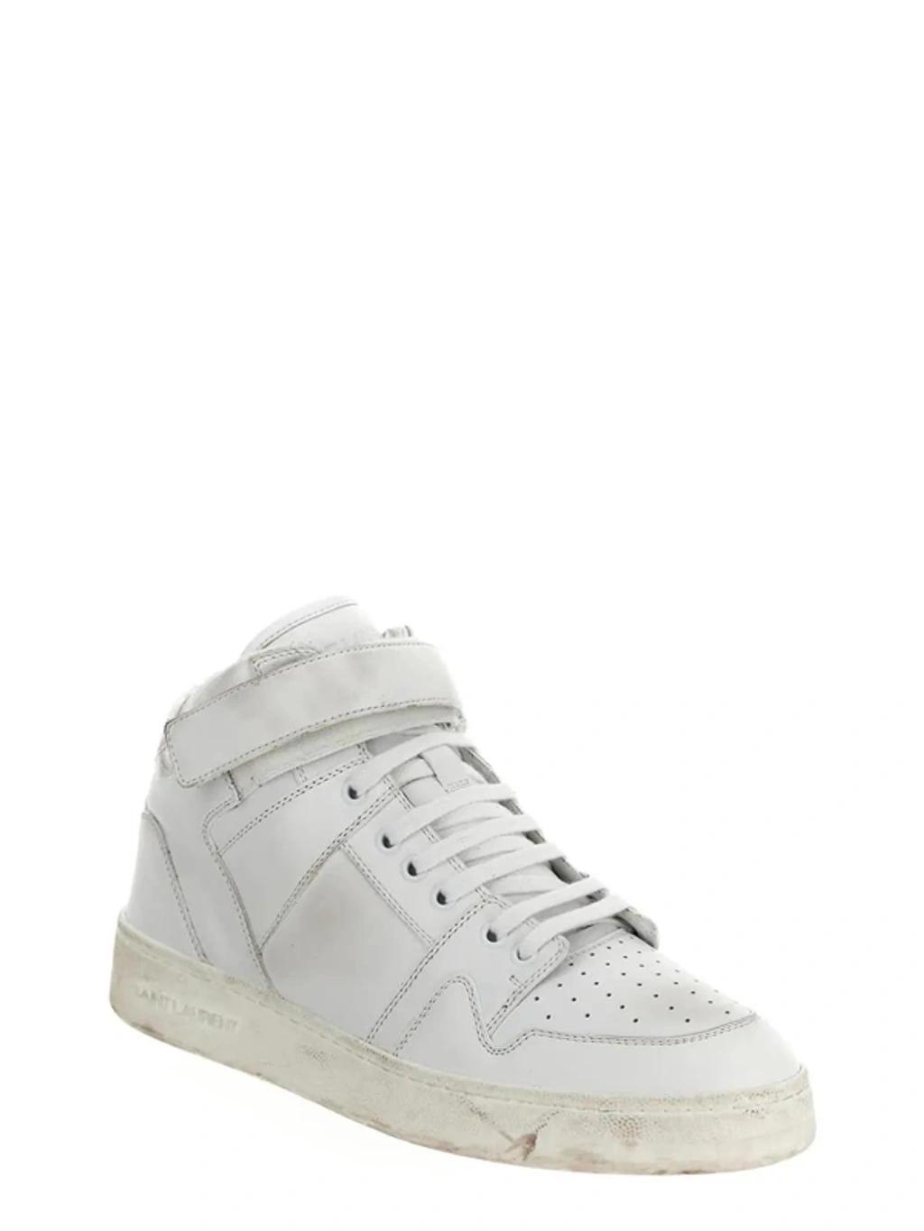 SAINT LAURENT Lax Mid Sneaker In Blanc Optique Product Image
