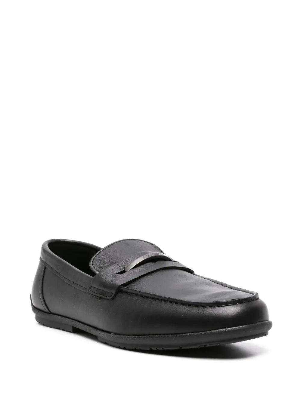 logo-plaque leather loafers Product Image