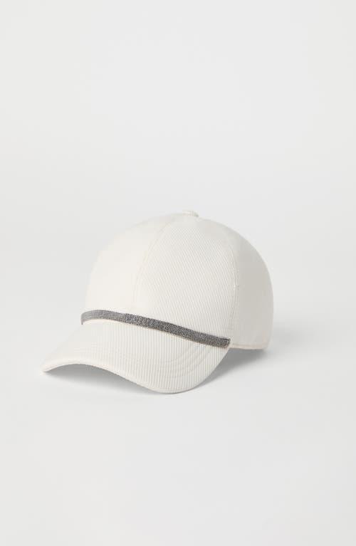 BRUNELLO CUCINELLI Baseball Cap With Monili In Panama Product Image