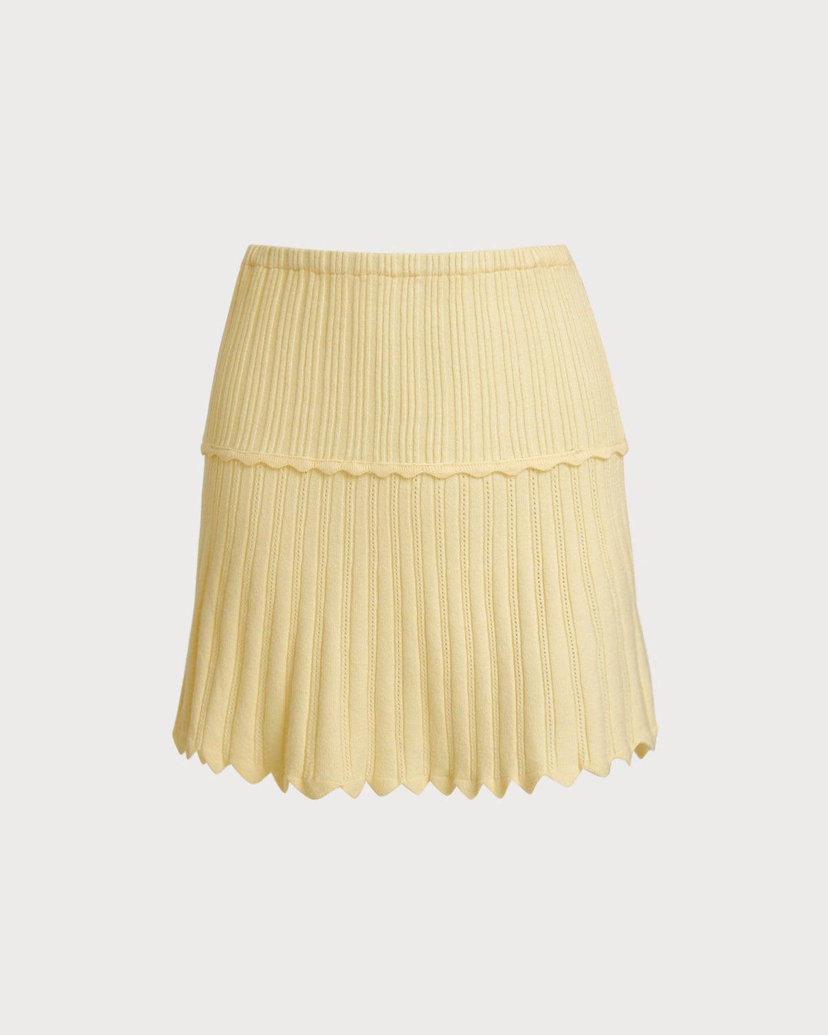 Yellow Elastic Waist Skirt Two-Piece Suit Product Image