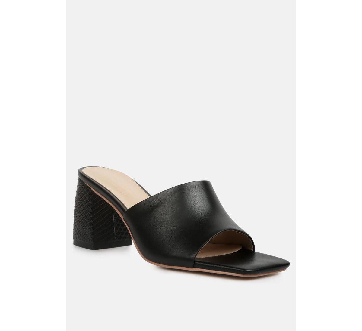 Rag & Co Women's Block Heel Leather Sandals, Size: 10, Purple Product Image