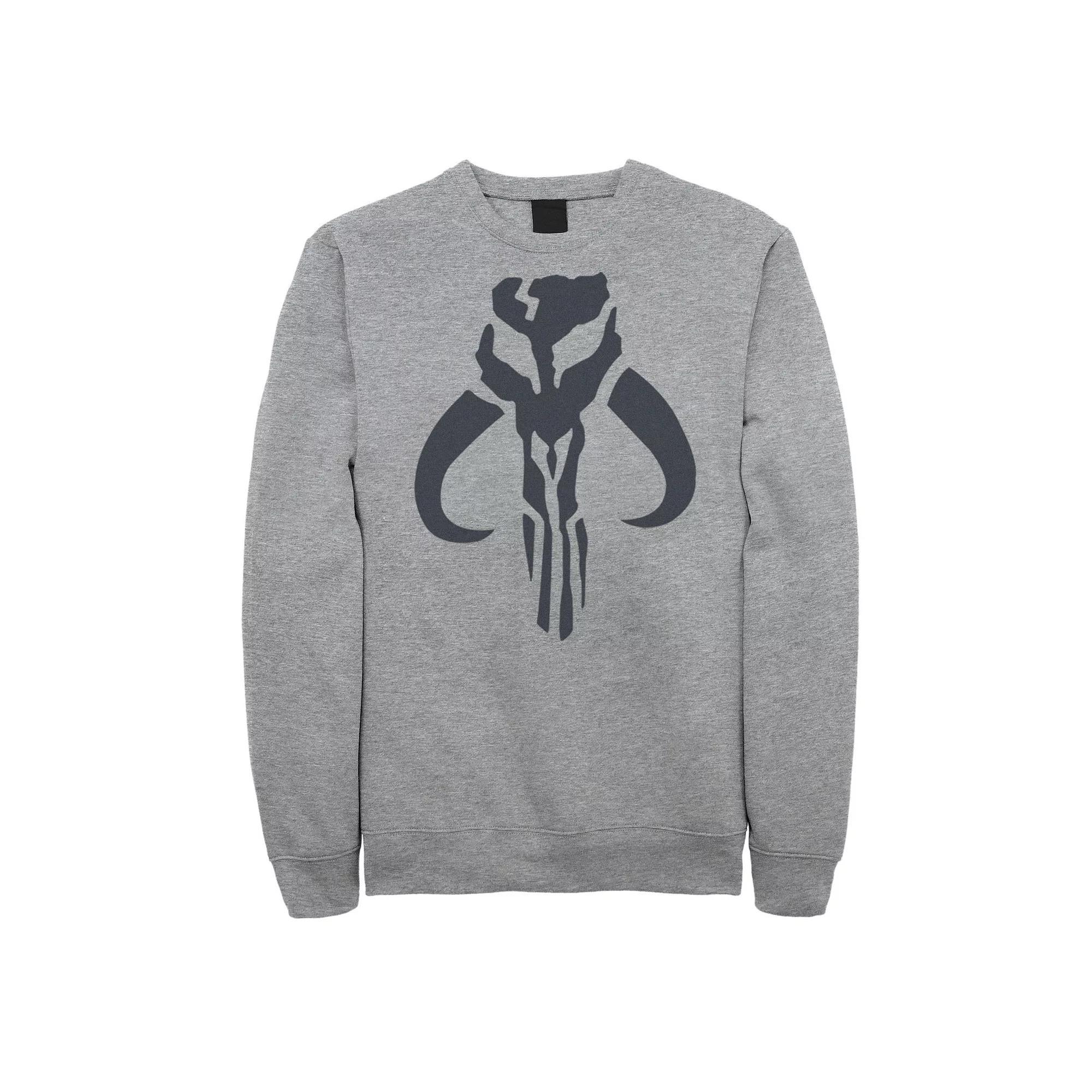 Big & Tall The Mandalorian Mythosaur Skull Logo Fleece Sweatshirt, Men's, Size: 4XL, Athletic Grey Product Image