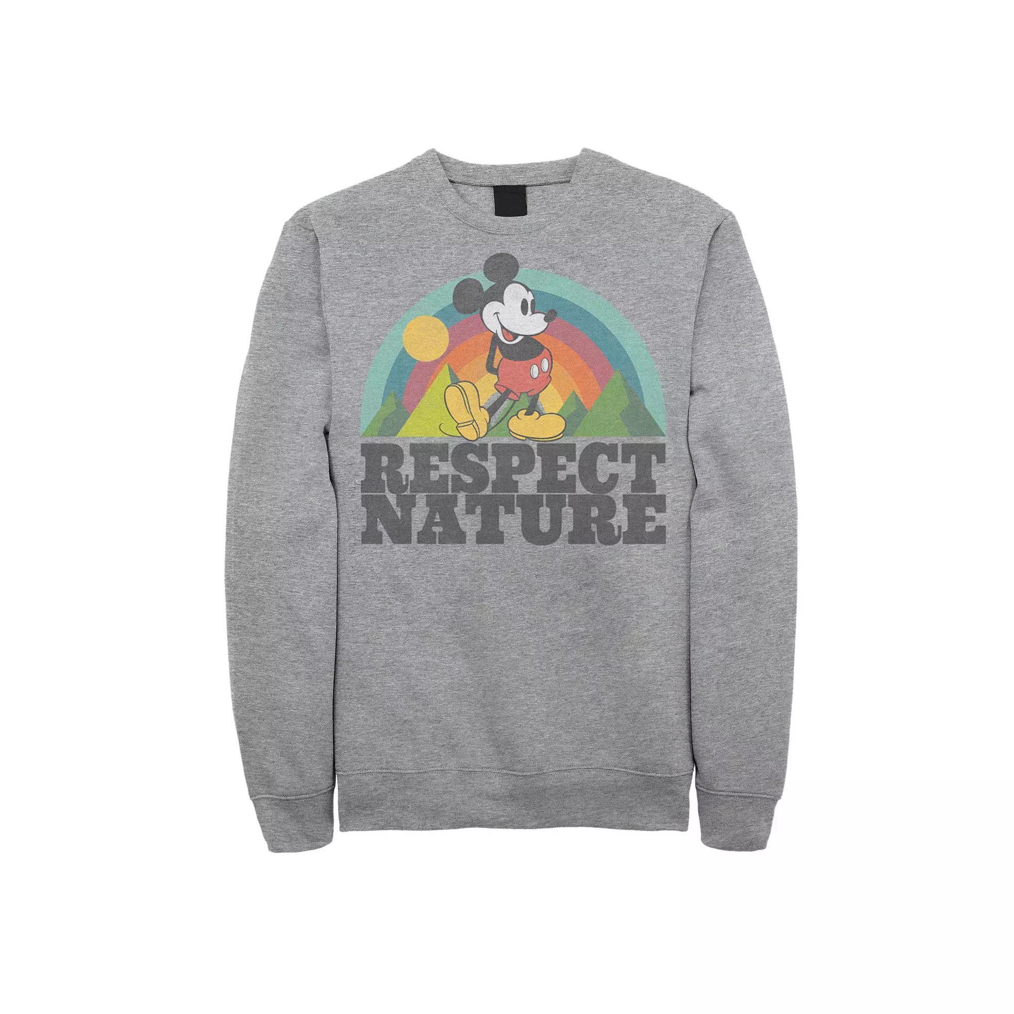 Disney's Big & Tall Mickey Mouse Respect Nature Rainbow Fleece, Men's, Size: 4XB, Athletic Grey Product Image