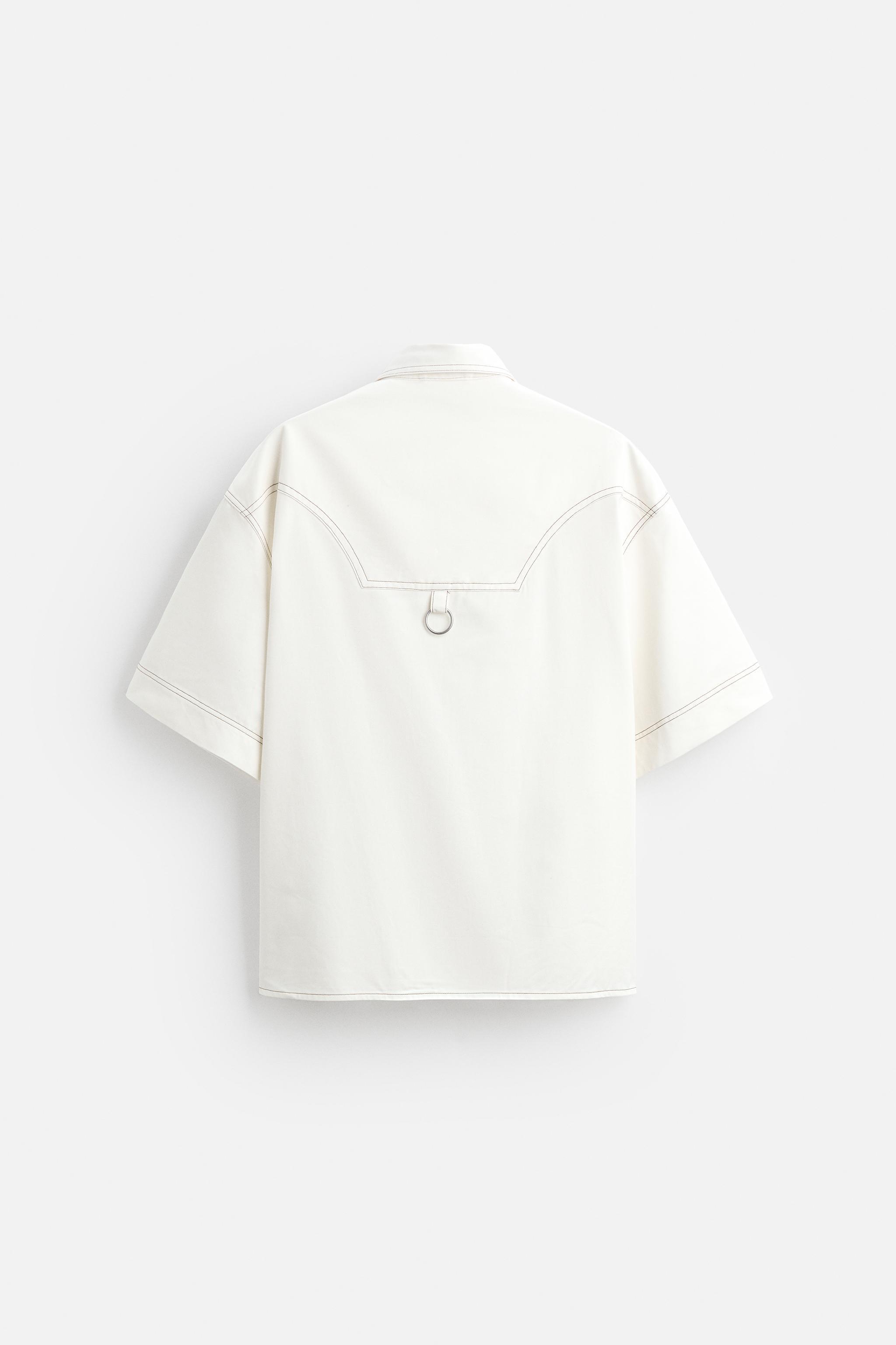 COTTON - LYOCELL TOPSTITCHING SHIRT Product Image