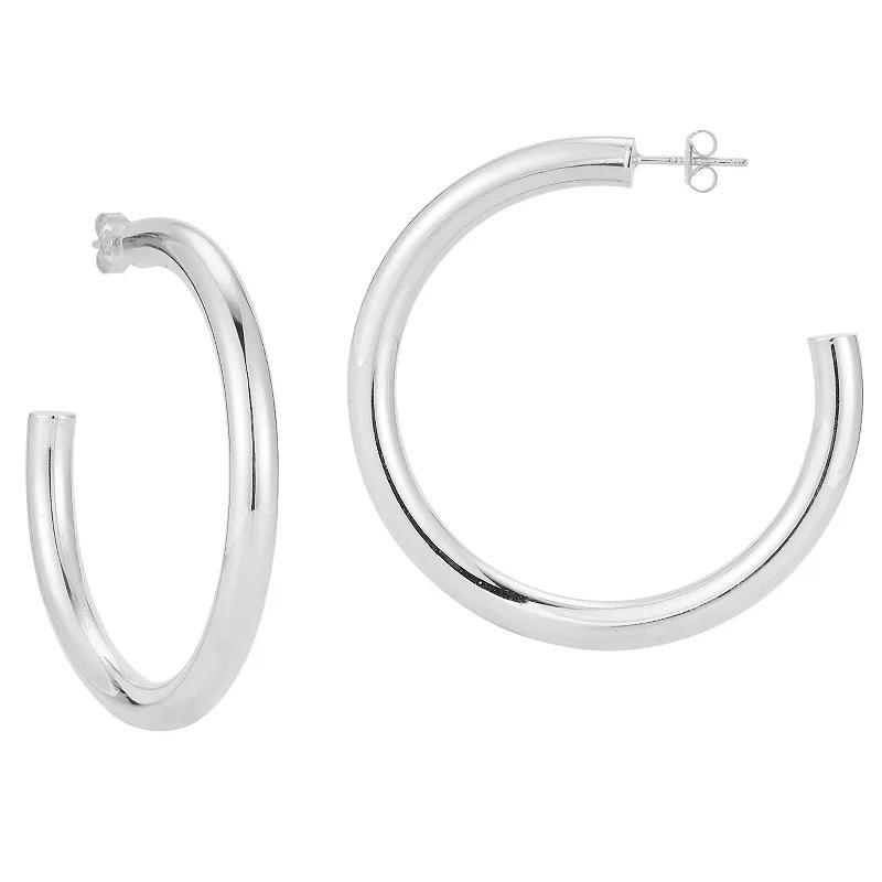 Sunkissed Sterling 14k Gold Over Silver Thick Hoop Earrings, Womens, Yellow Gold Tone Product Image