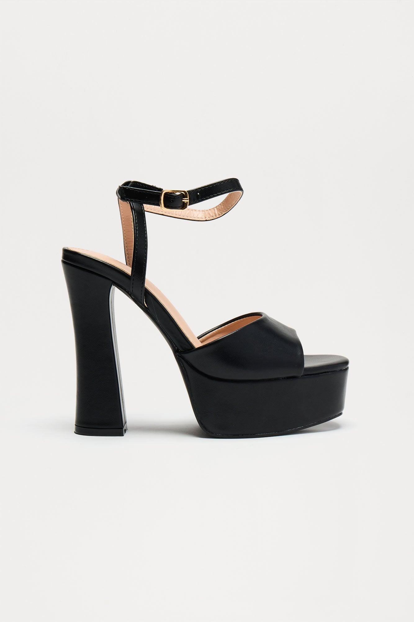 Eliza Platform Heels - Black Product Image