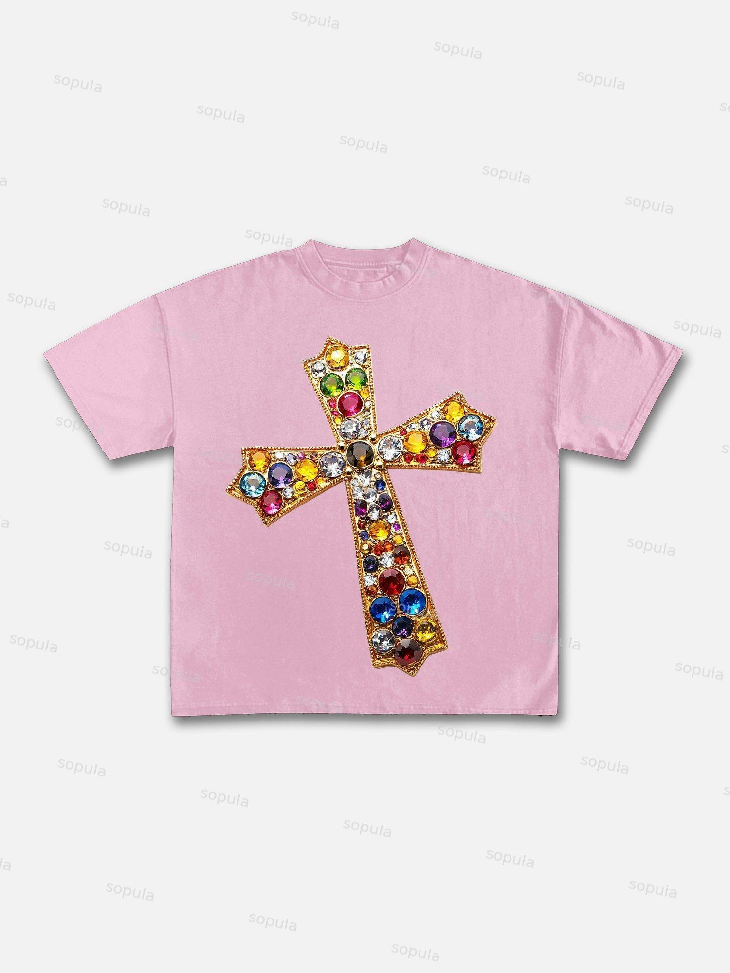 Jesus Is King Print Cotton T-shirt Product Image