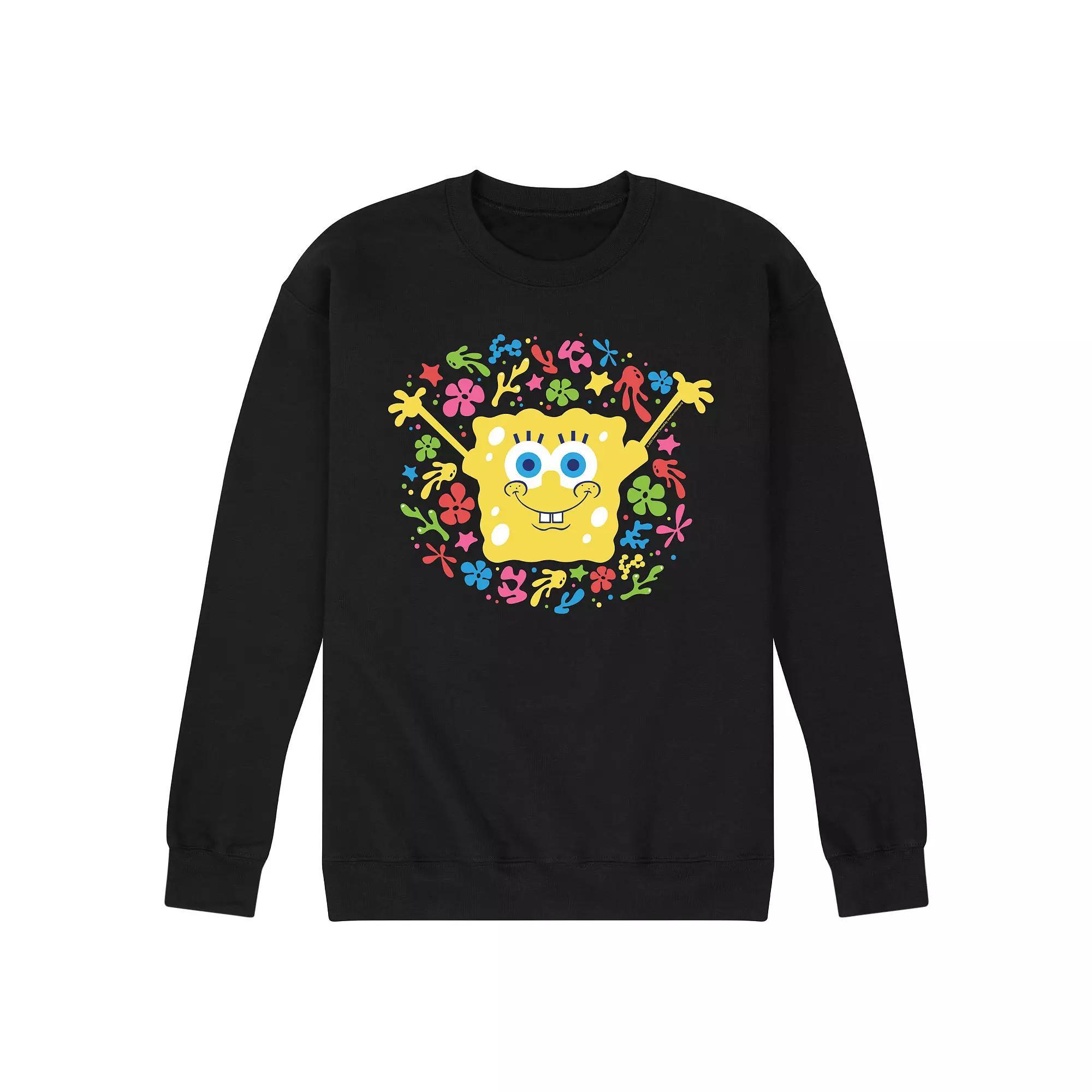 Mens SpongeBob SquarePants Fleece Sweatshirt Blue Product Image