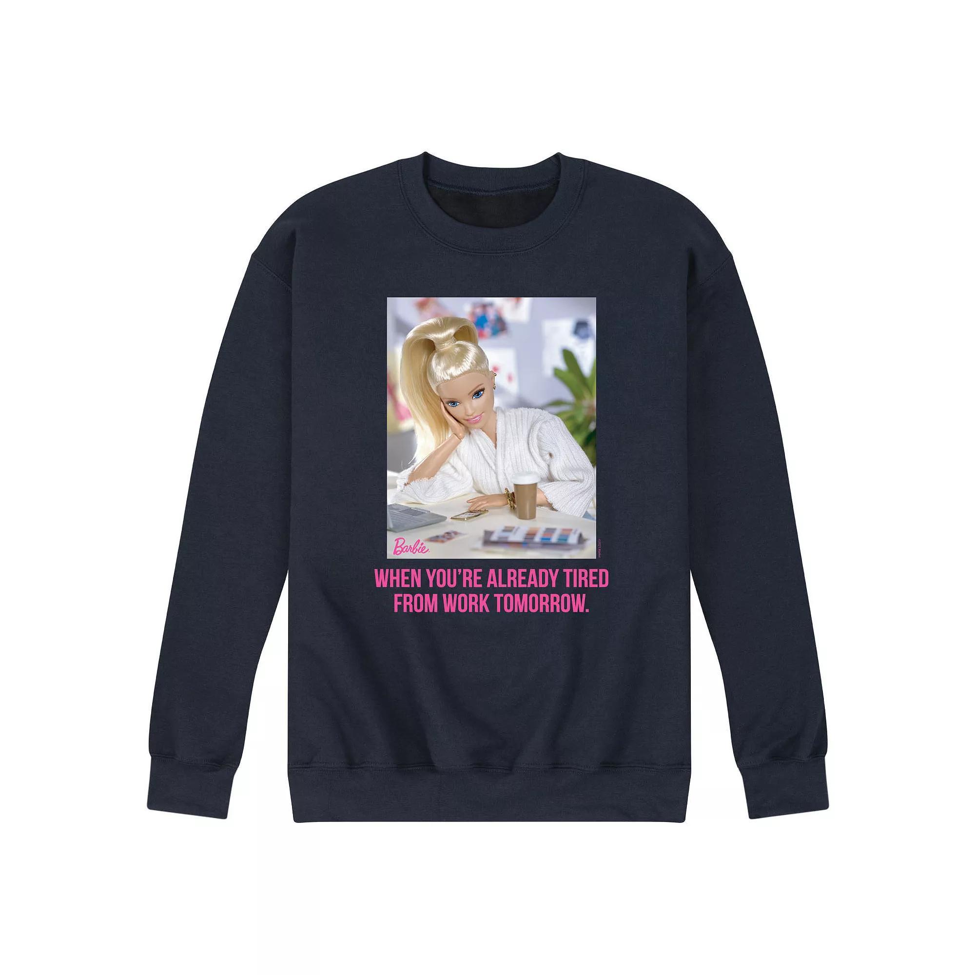 Mens Barbie Already Tired Work Fleece Sweatshirt Product Image
