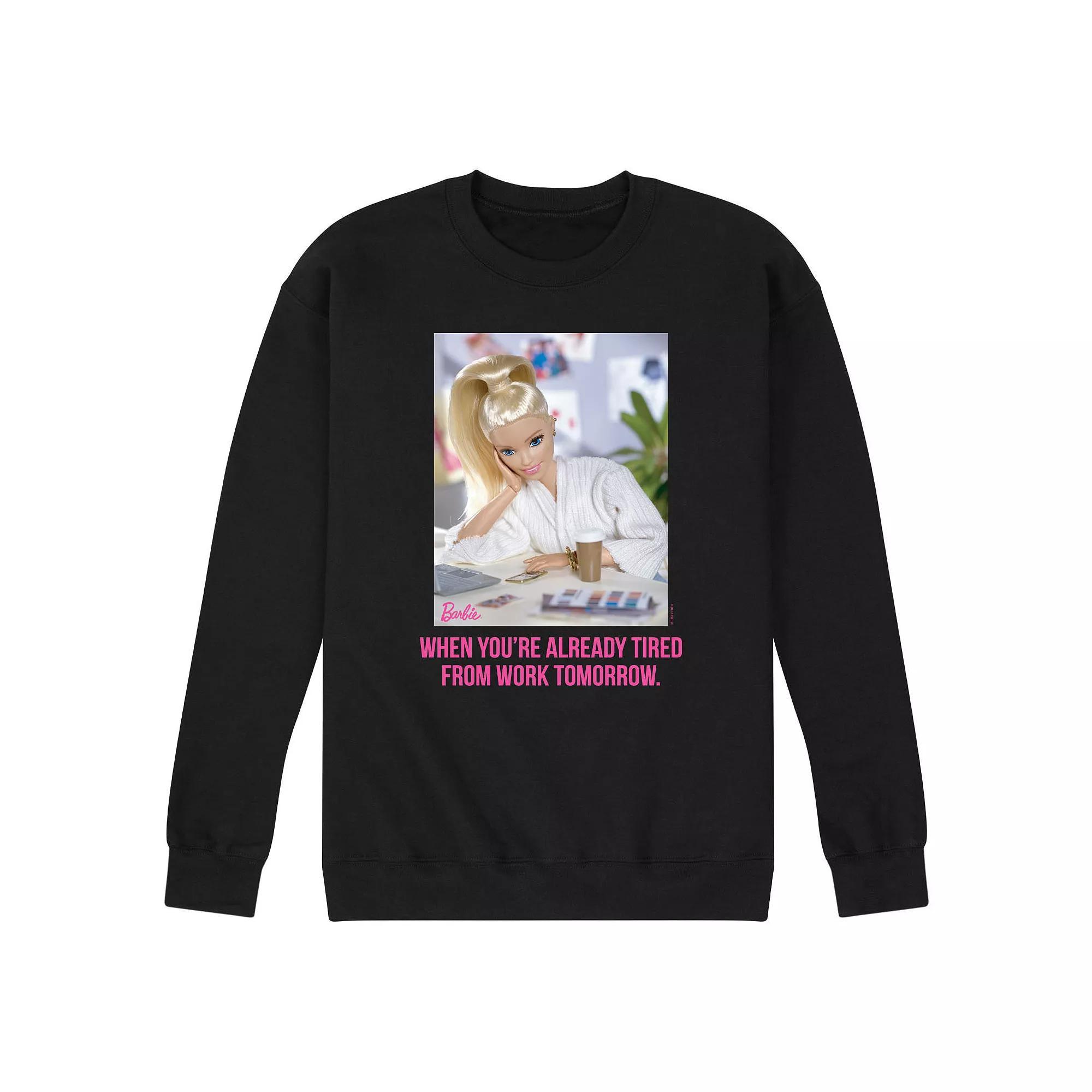 Mens Barbie Already Tired Work Fleece Sweatshirt Product Image