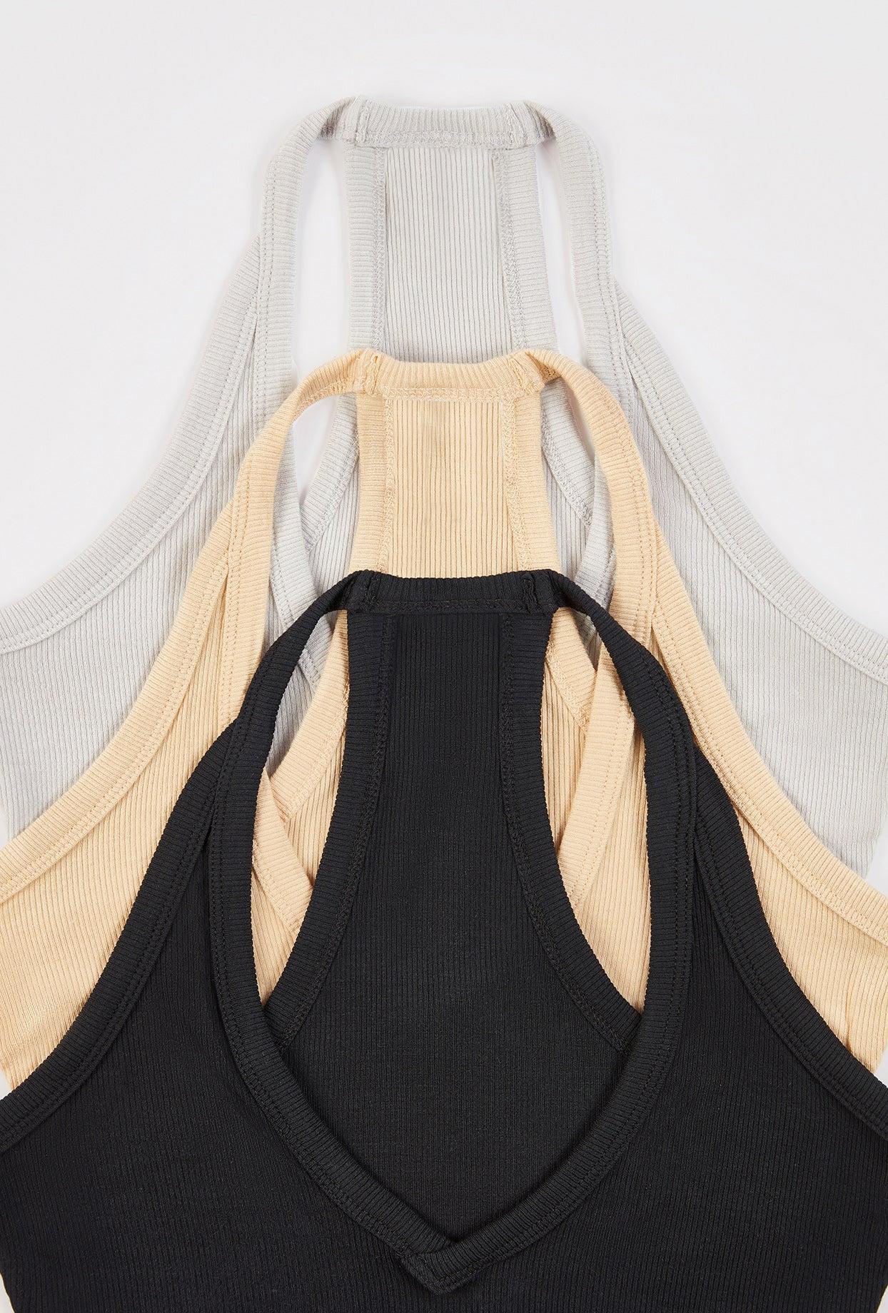 Modal Rib V Neck Tank Top Bundle Female Product Image