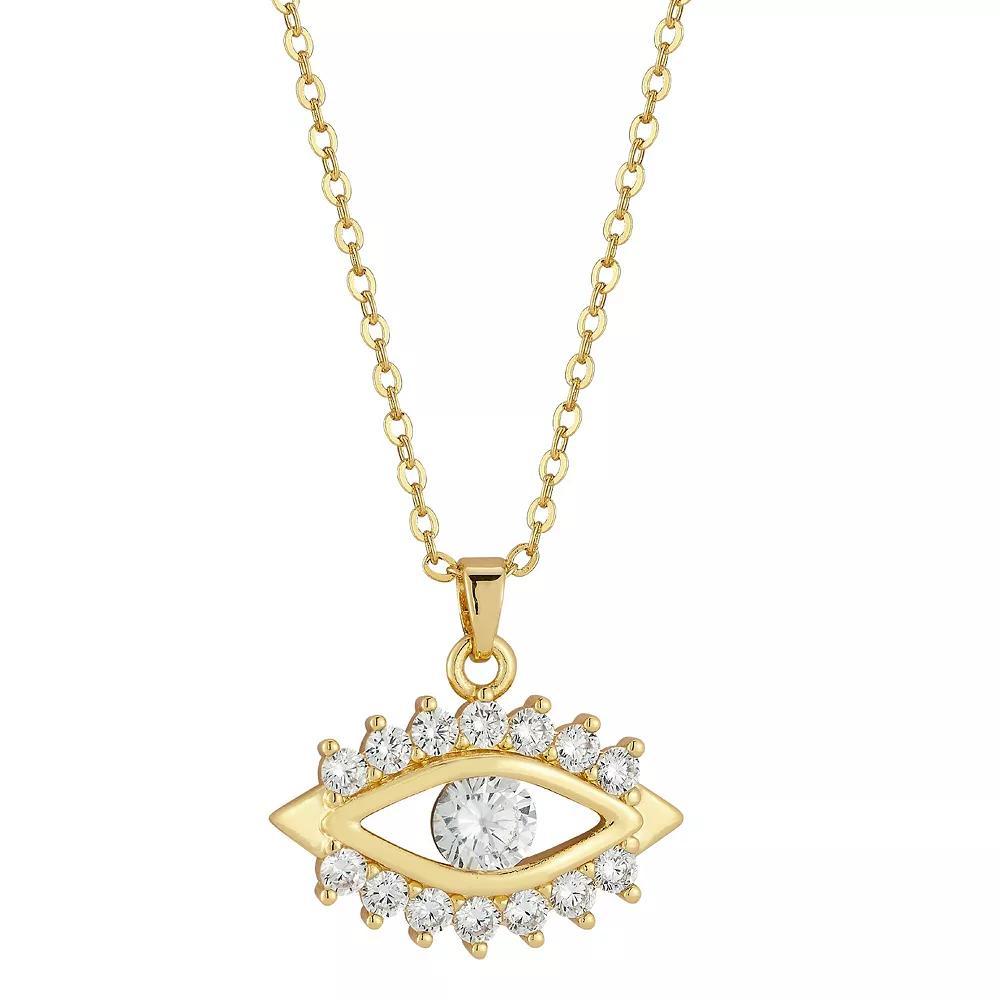 Cubic Zirconia Eye Pendant Necklace, Women's, Size: 20", Gold Tone Product Image