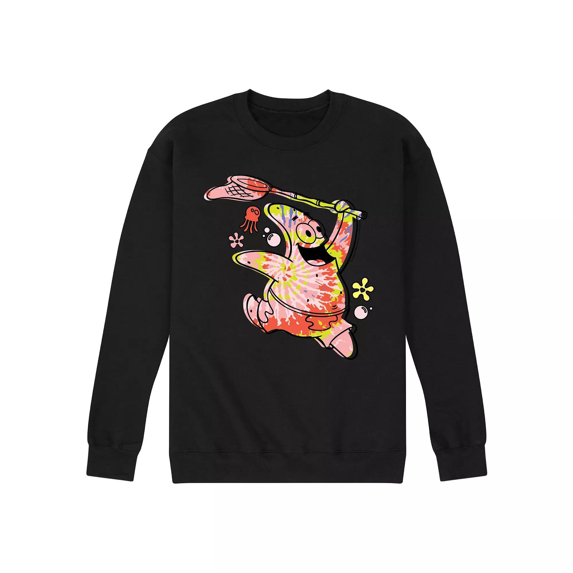 Mens SpongeBob SquarePants Tie Dye Patrick Fleece Sweatshirt Product Image