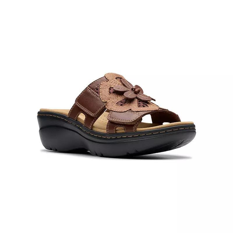 Clarks® Merliah2 Women's Wedge Sandals, Size: 7.5, Brown Leather Product Image