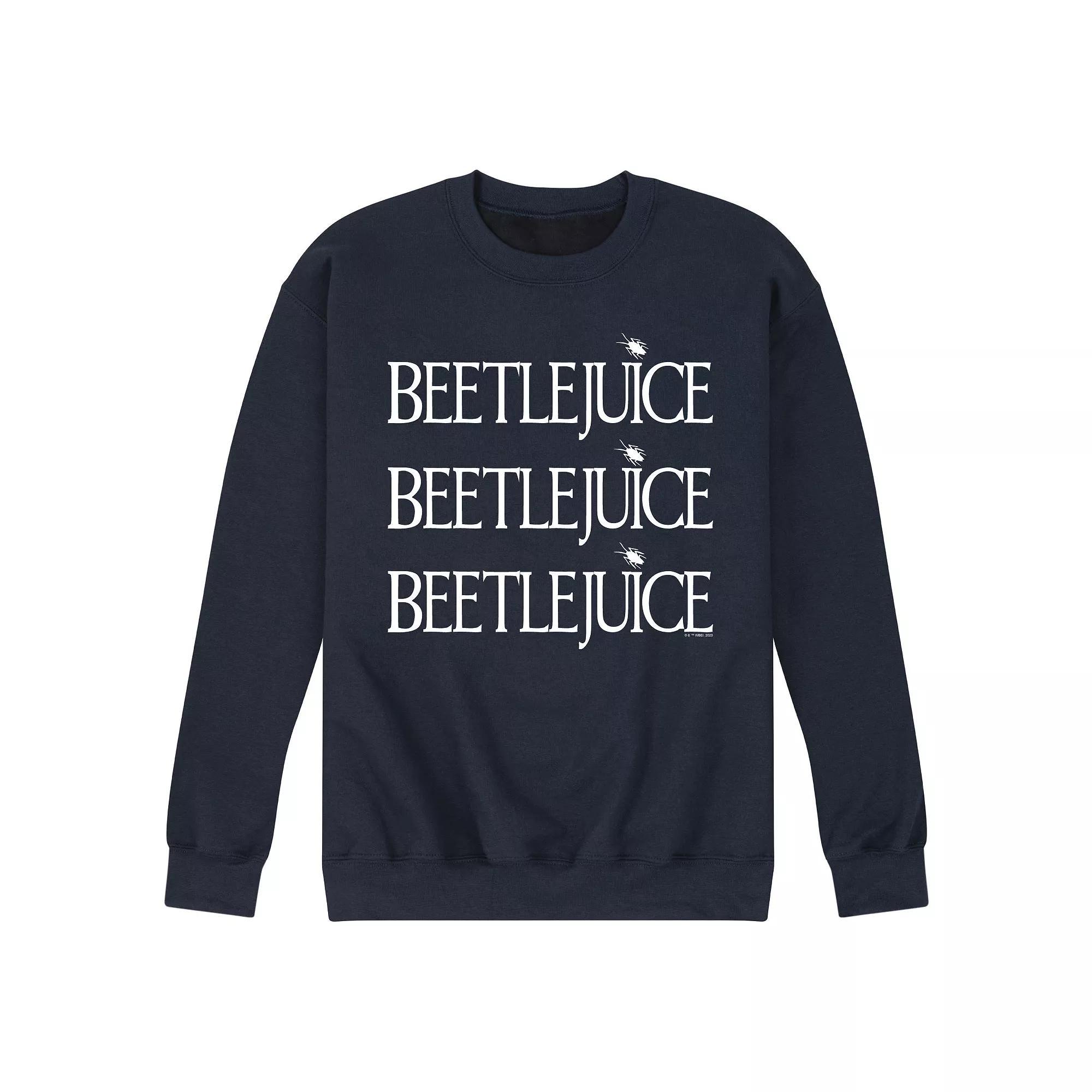 Mens Beetlejuice Stacked Fleece Sweatshirt Blue Product Image