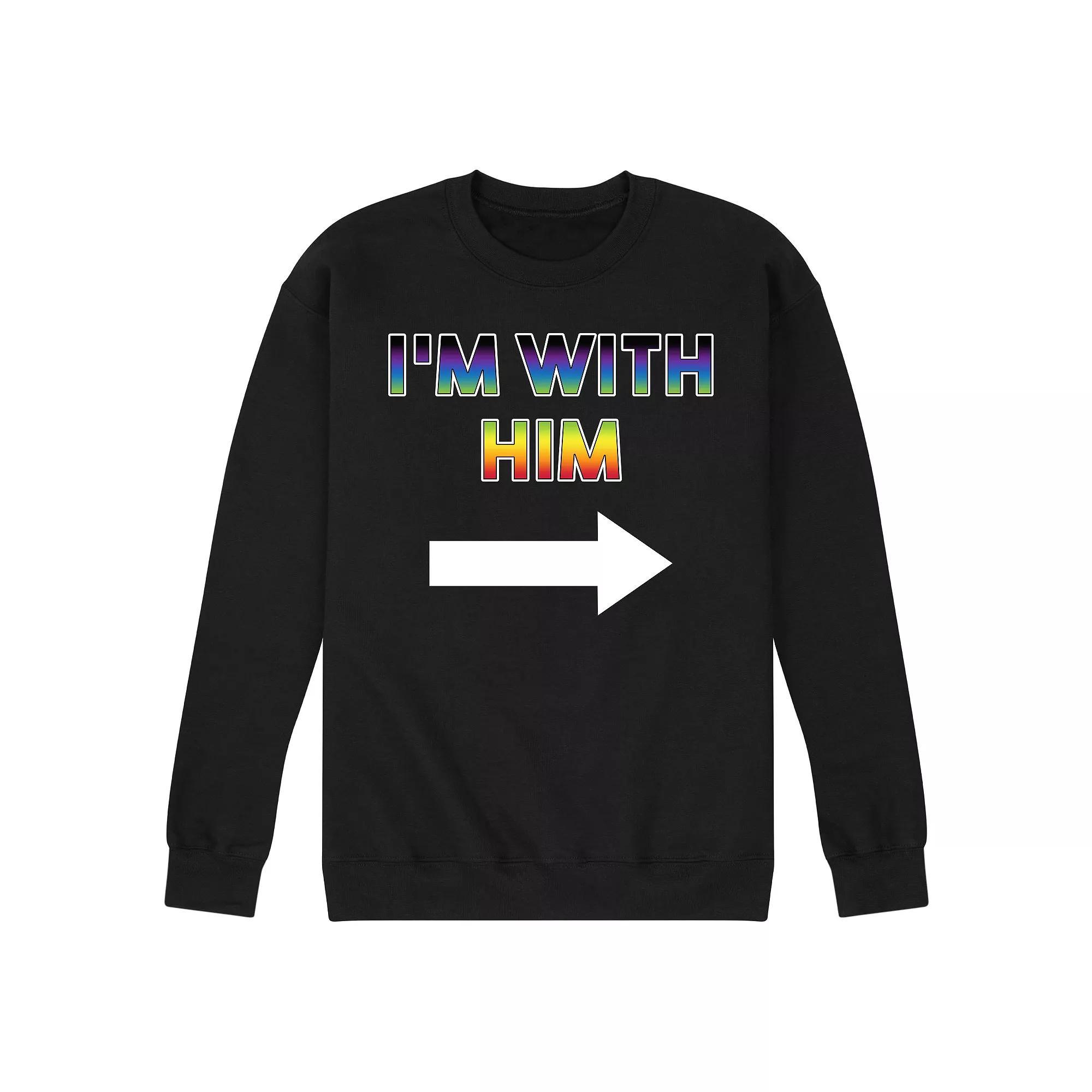 Mens Im With Him Fleece Sweatshirt Grey Gray Product Image