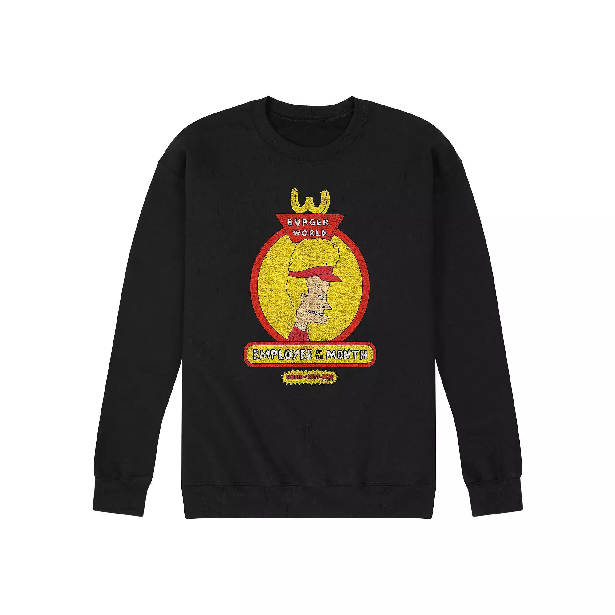 Mens Beavis And Butthead Employee Of The Month Sweatshirt Blue Product Image
