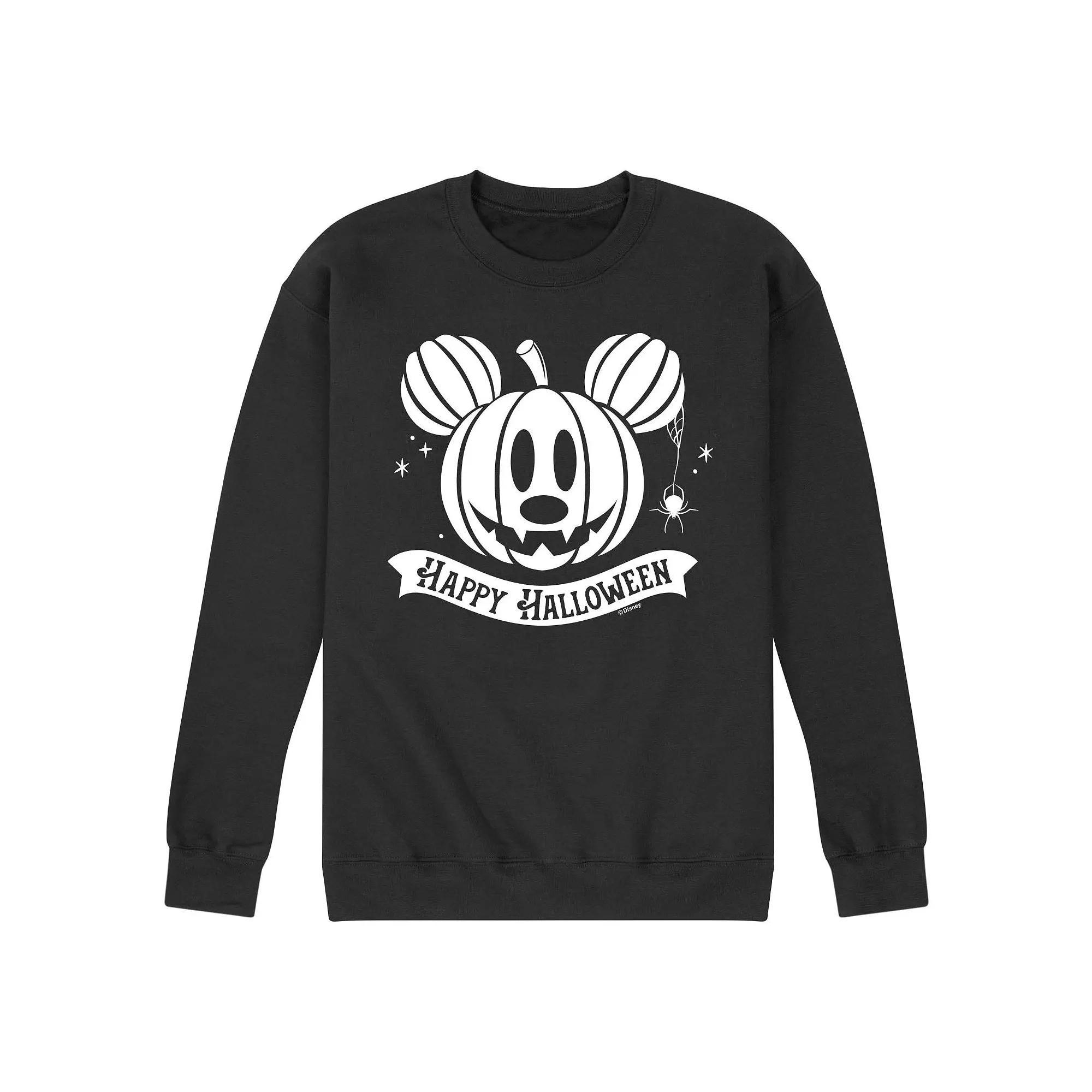 Disneys Mickey Mouse Mens Happy Halloween Pumpkin Fleece Sweatshirt Product Image