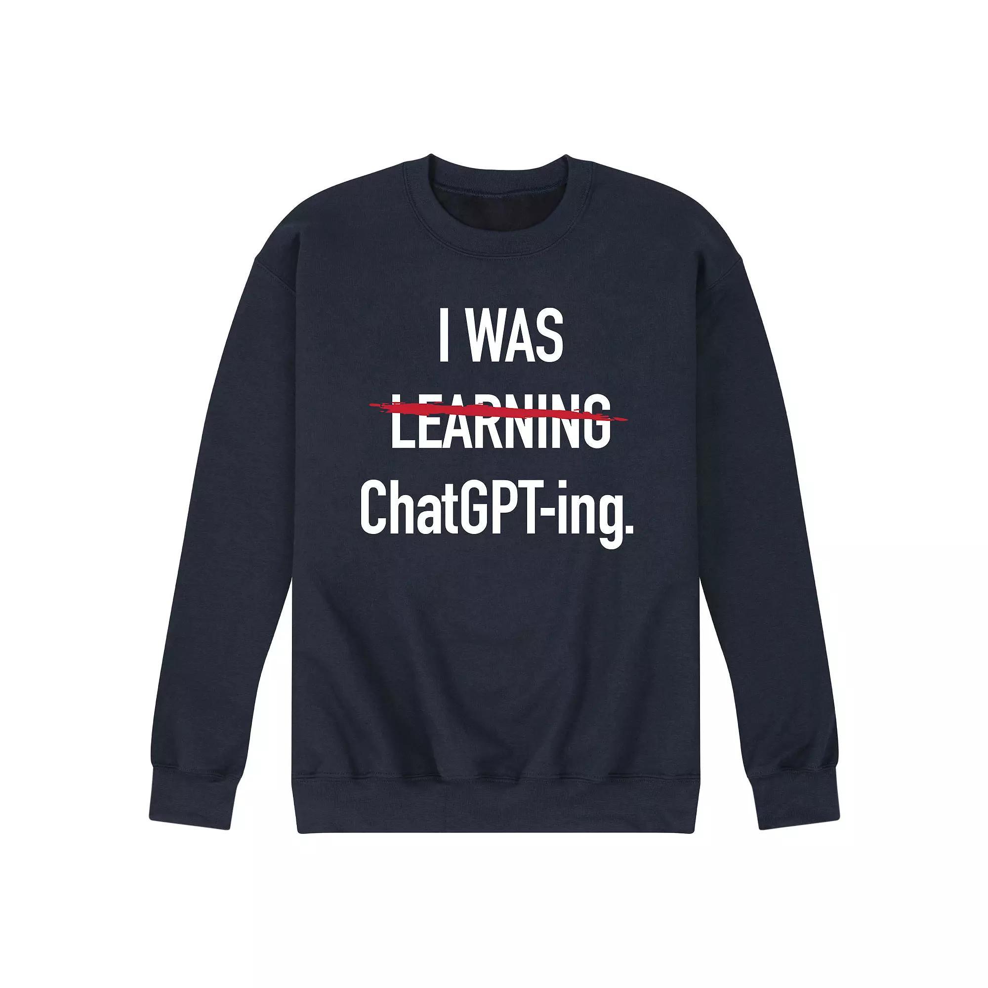 Mens I Was Learning CHATGPTing Graphic Fleece Blue Product Image