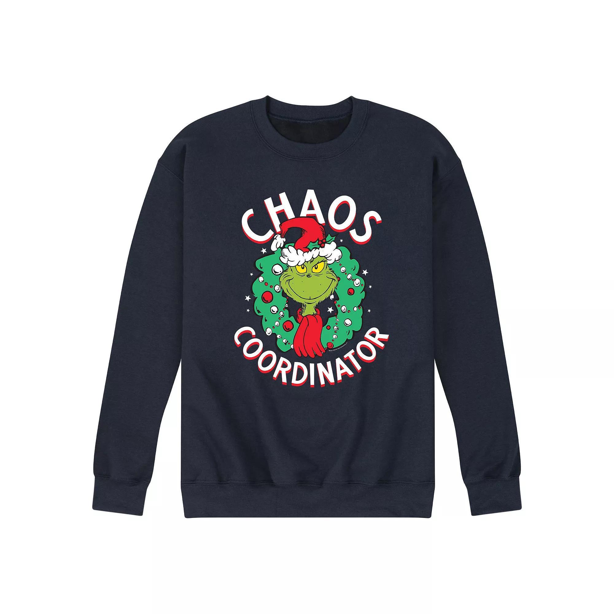Mens Dr. Seuss The Grinch Chaos Sweatshirt Blue Product Image