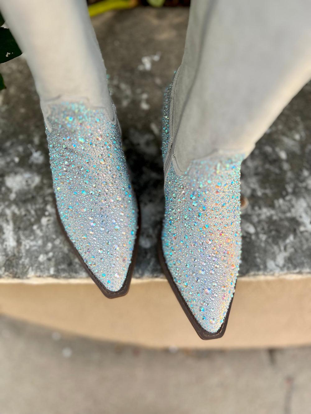 Very G Grey Rhinestone Western Style Boots* Product Image