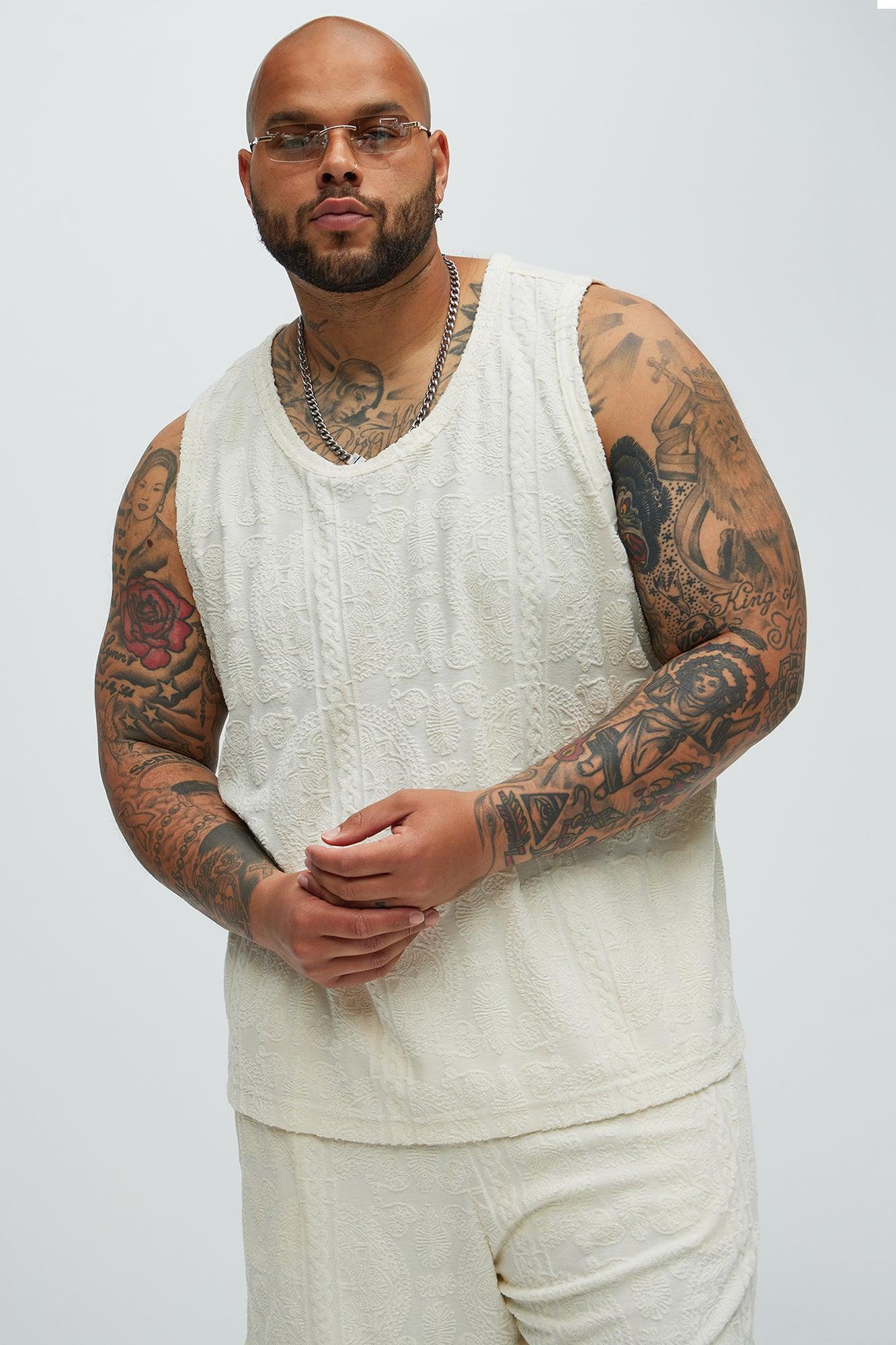 Link Textured Tank - Cream Product Image