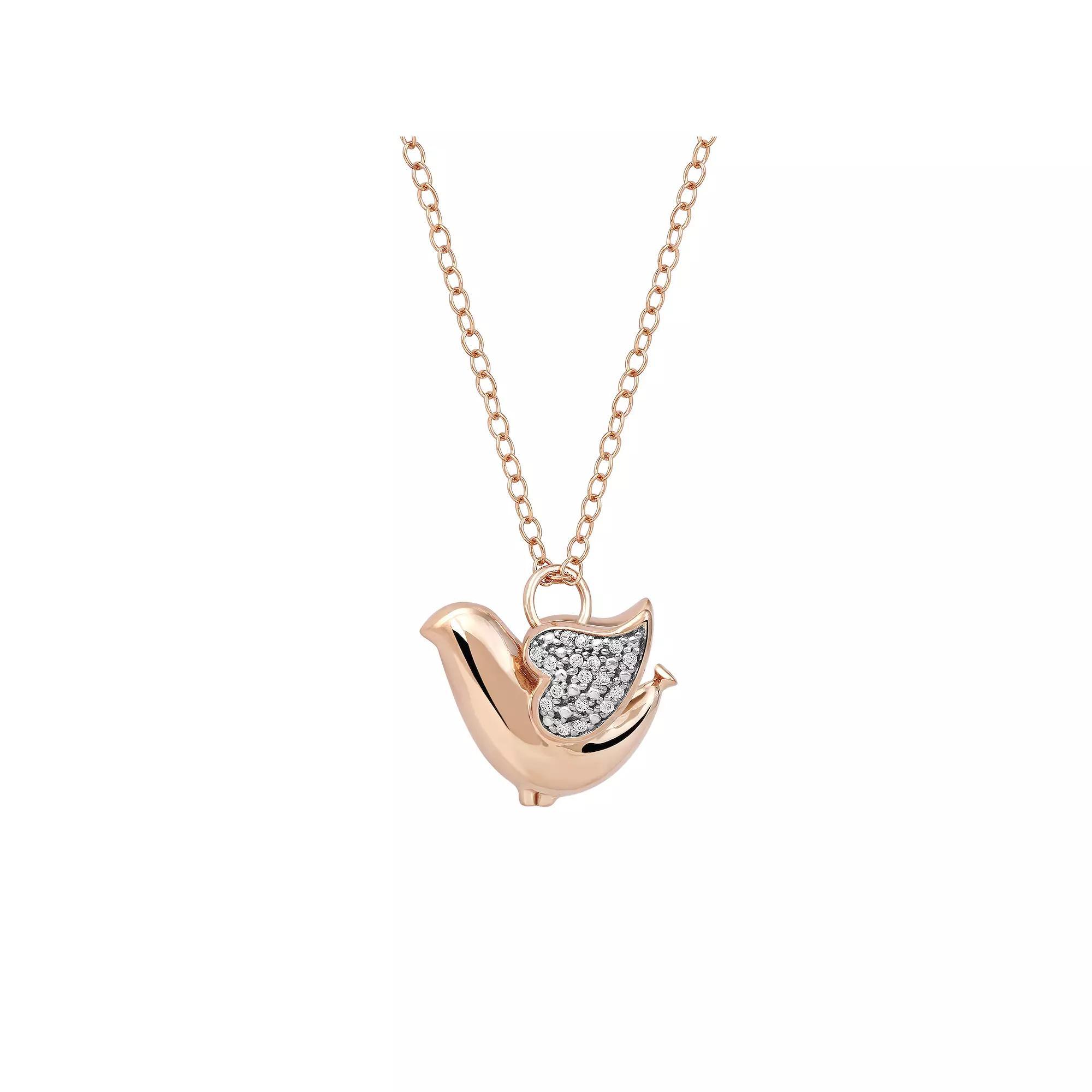 DeCouer Diamond Accent Bird Pendant Necklace, Women's, Size: 18", Silver Tone Product Image