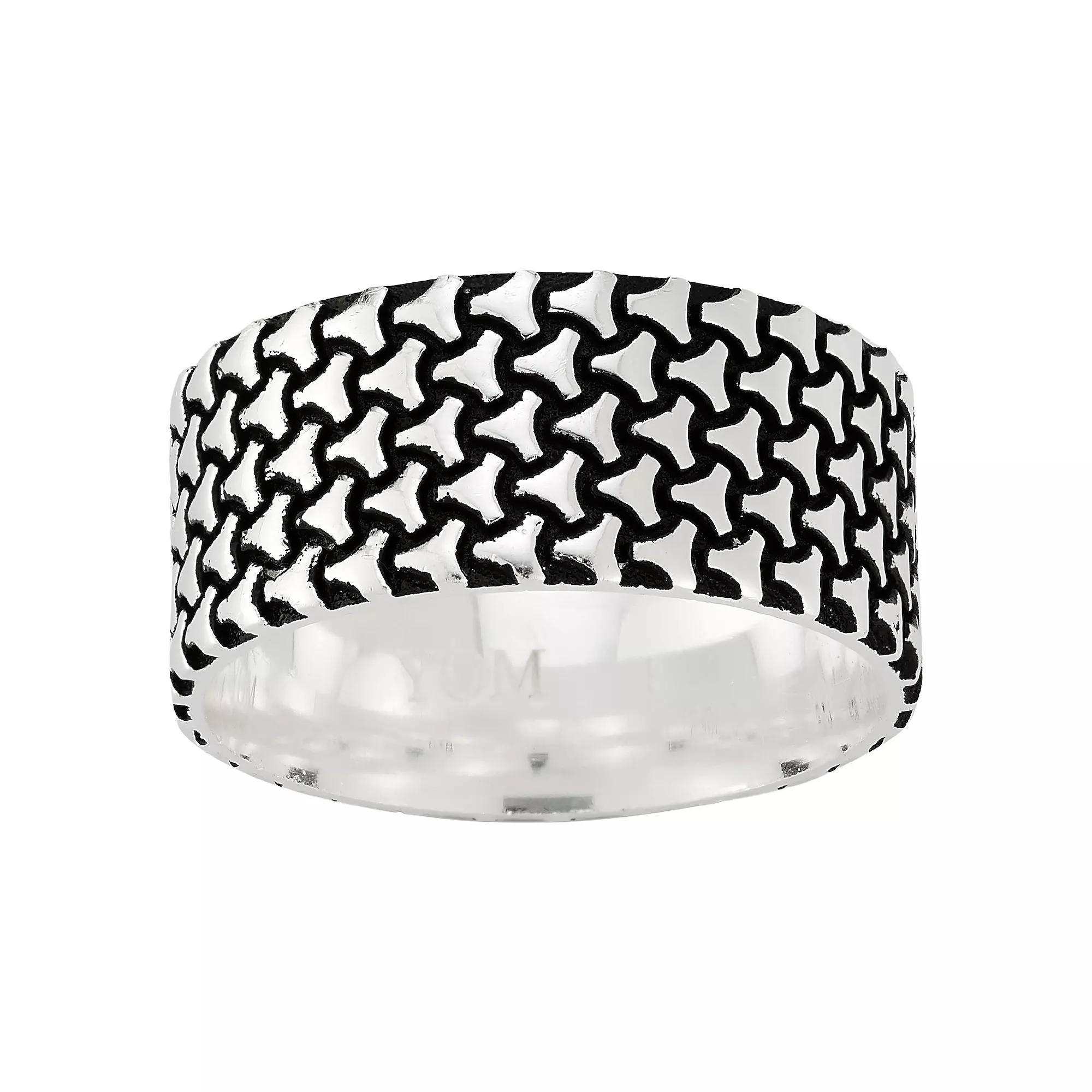 Menster Sterling Silver Oxidized Band Ring, Mens Black Product Image
