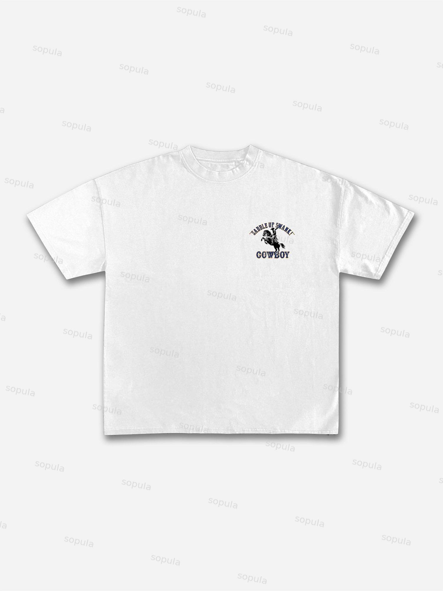 Cowboy Old Vintage Graphic Cotton T-shirt Product Image