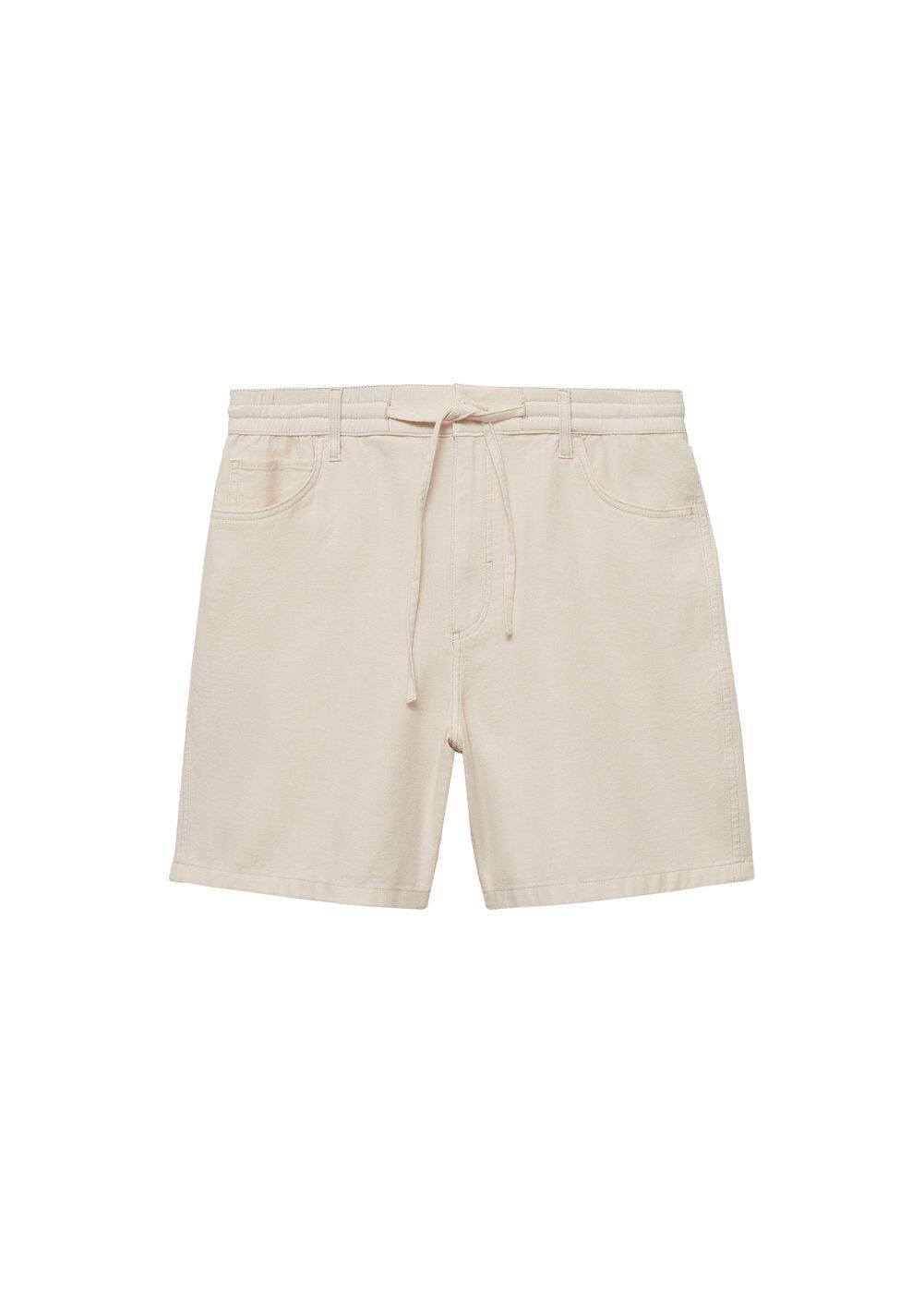 Mango Mens Drawstring Detail Cotton Shorts Product Image