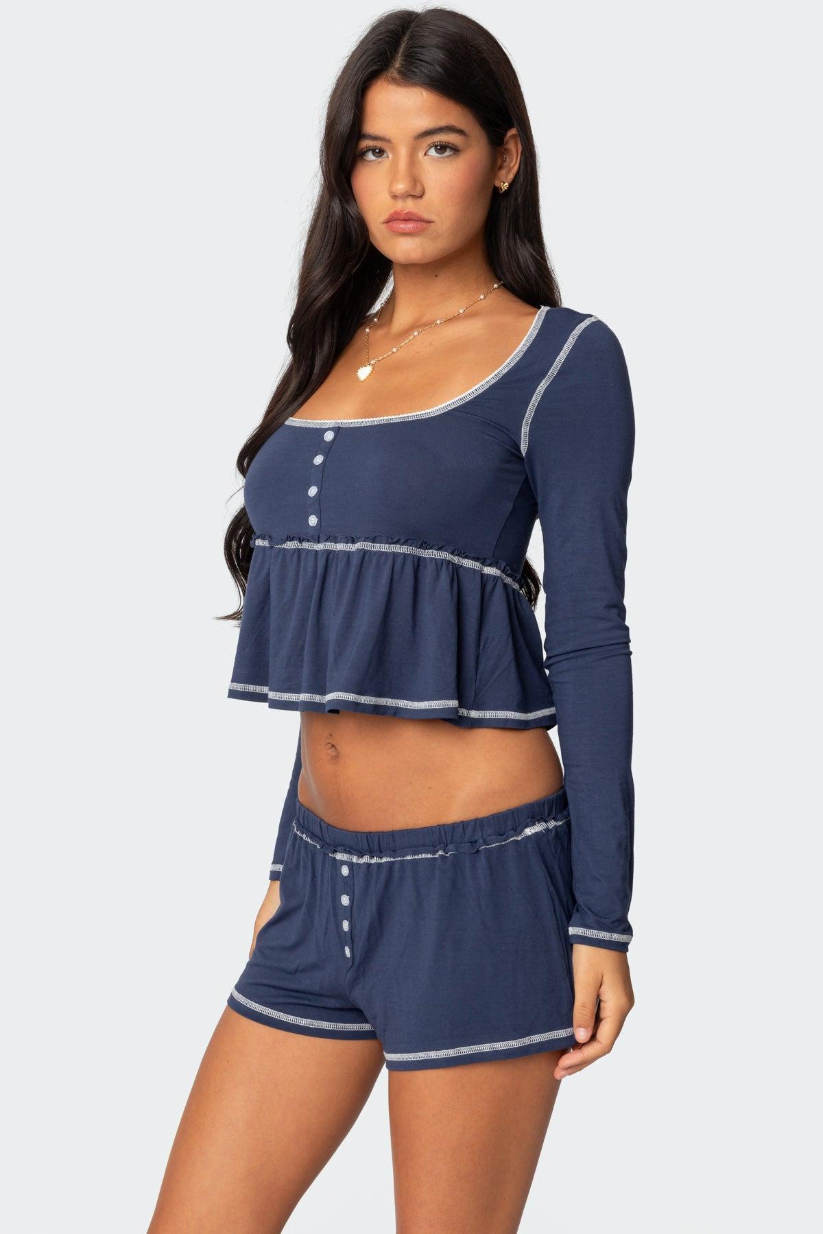 Arianne Contrast Babydoll Top Product Image
