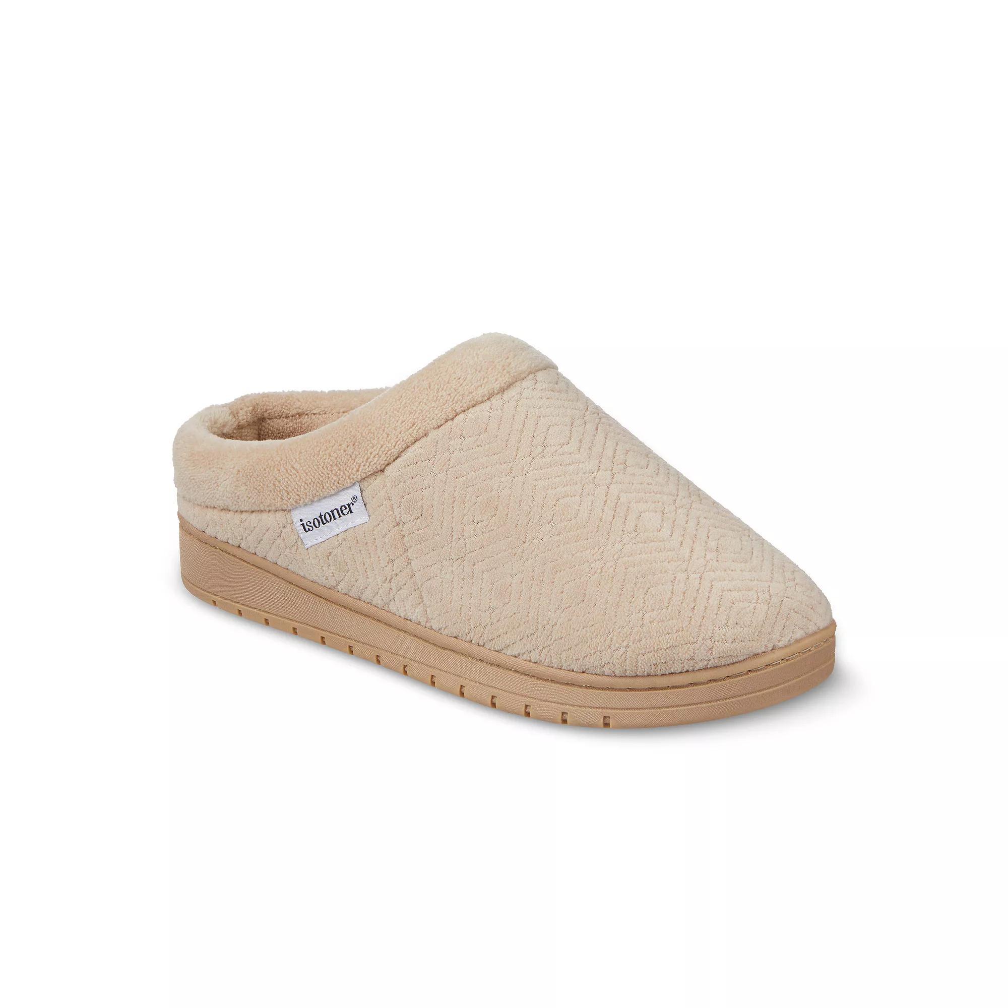 isotoner Gemma Sculpted Microterry Hoodback Women's Slippers, Size: XS, Brown Product Image