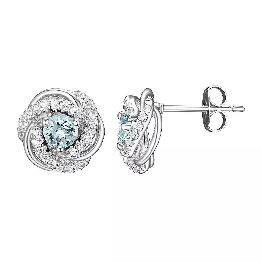 Tokens of Love Sterling Silver Peridot Birthstone Love Knot Stud Earrings, Women's Product Image