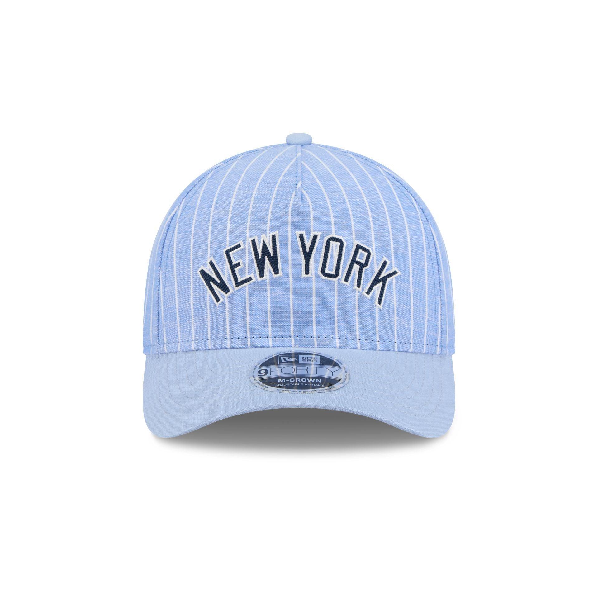 Texas Rangers Pinstripe Linen 9FORTY M-Crown A-Frame Snapback Hat Male Product Image